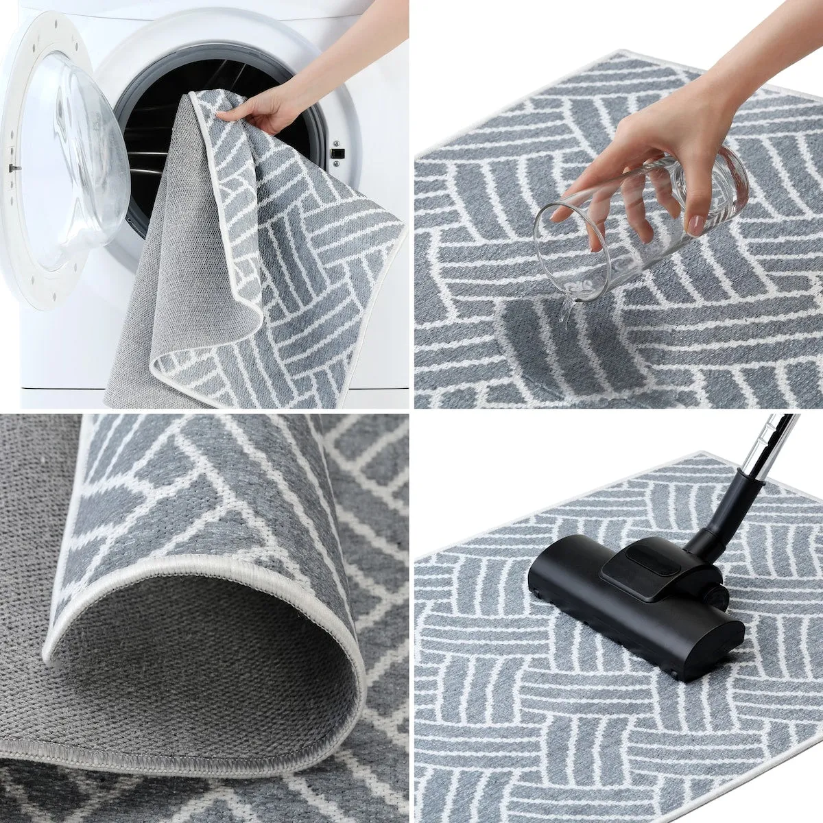 Sussexhome Heavy Duty Ultra Thin Non Slip Washable Cotton Indoor Rug - 2' x 3'