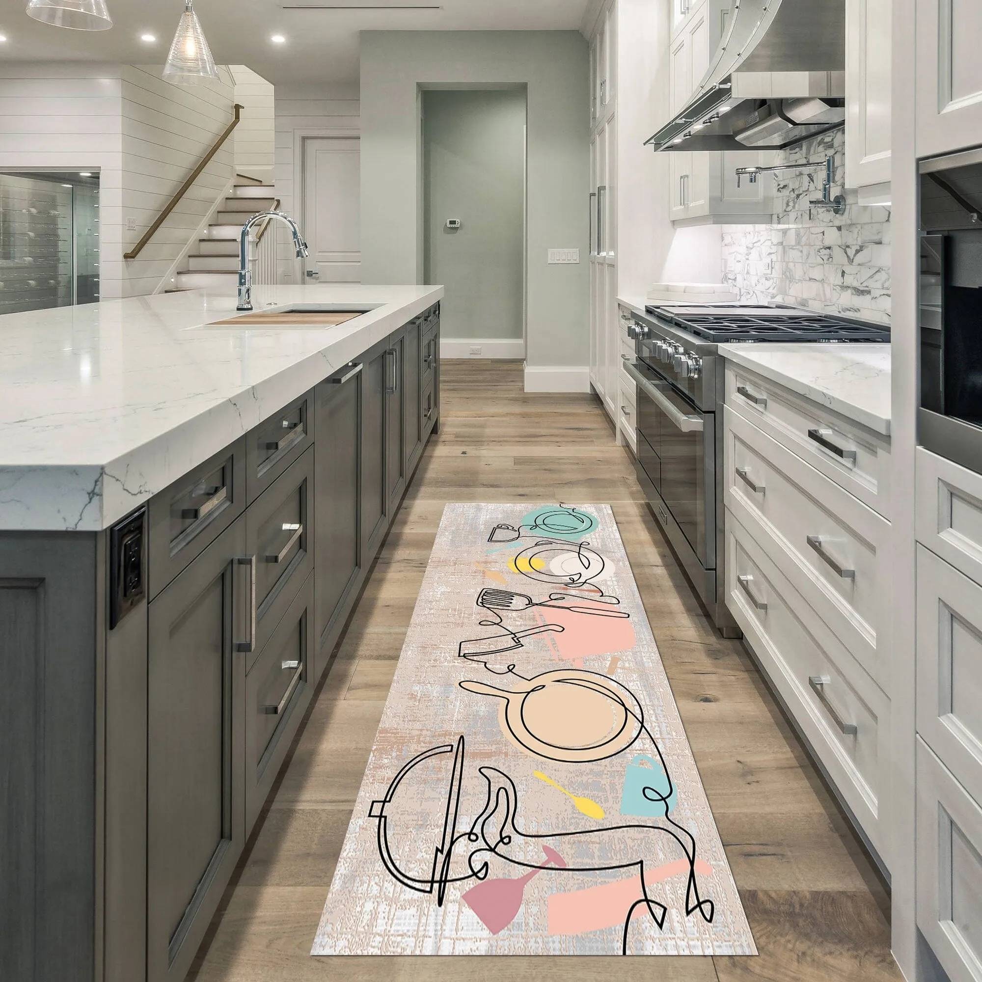 SussexHome Non-skid Ultra-thin Blended Runner Rug - 20 x 59