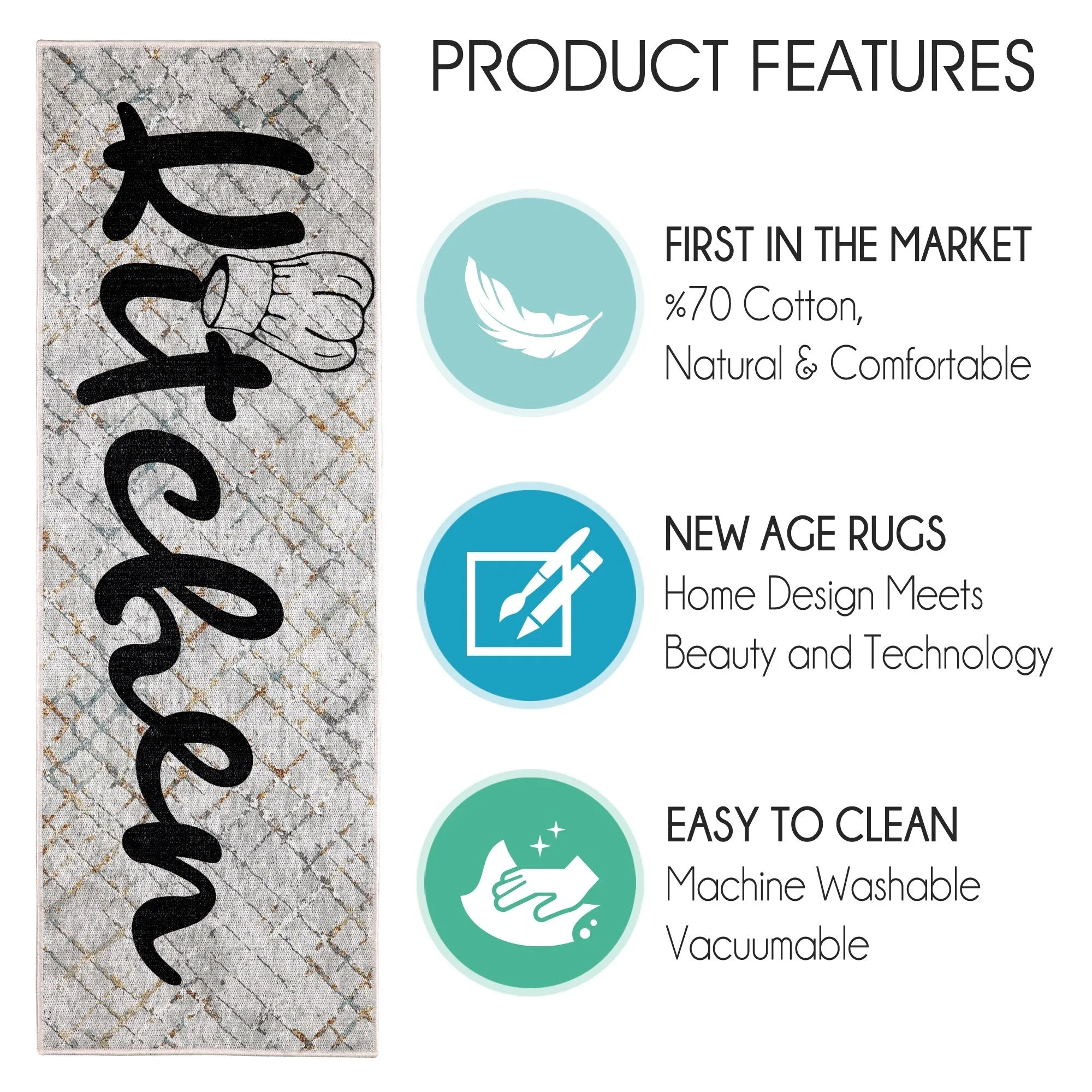 SussexHome Non-skid Ultra-thin Blended Runner Rug - 20 x 59