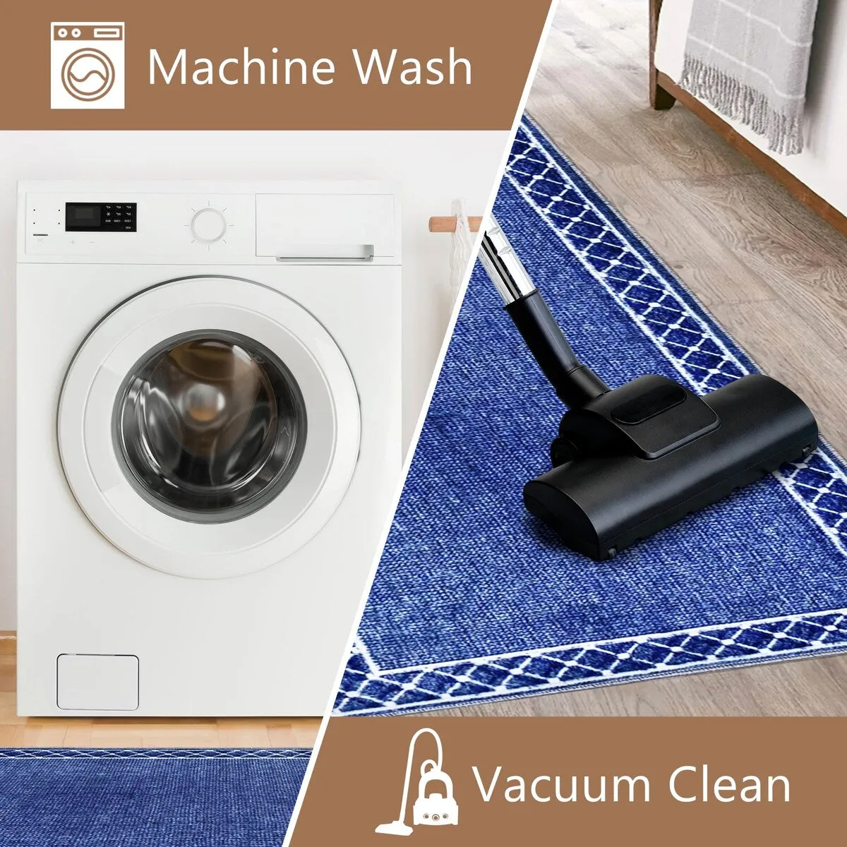 SussexHome Washable Ultra Thin Laundry Room Rug Runner - 20 x 59