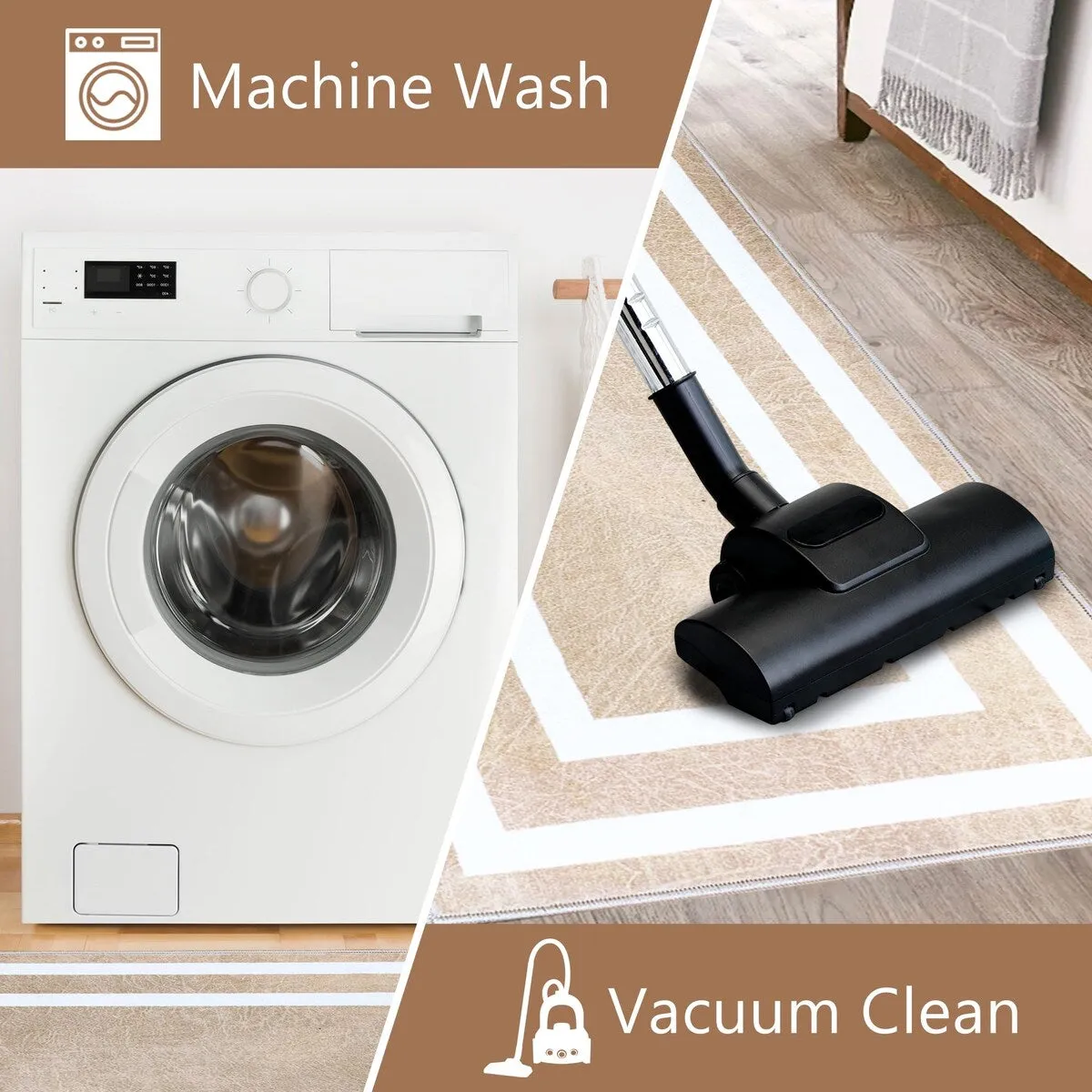 SussexHome Washable Ultra Thin Laundry Room Rug Runner - 20 x 59