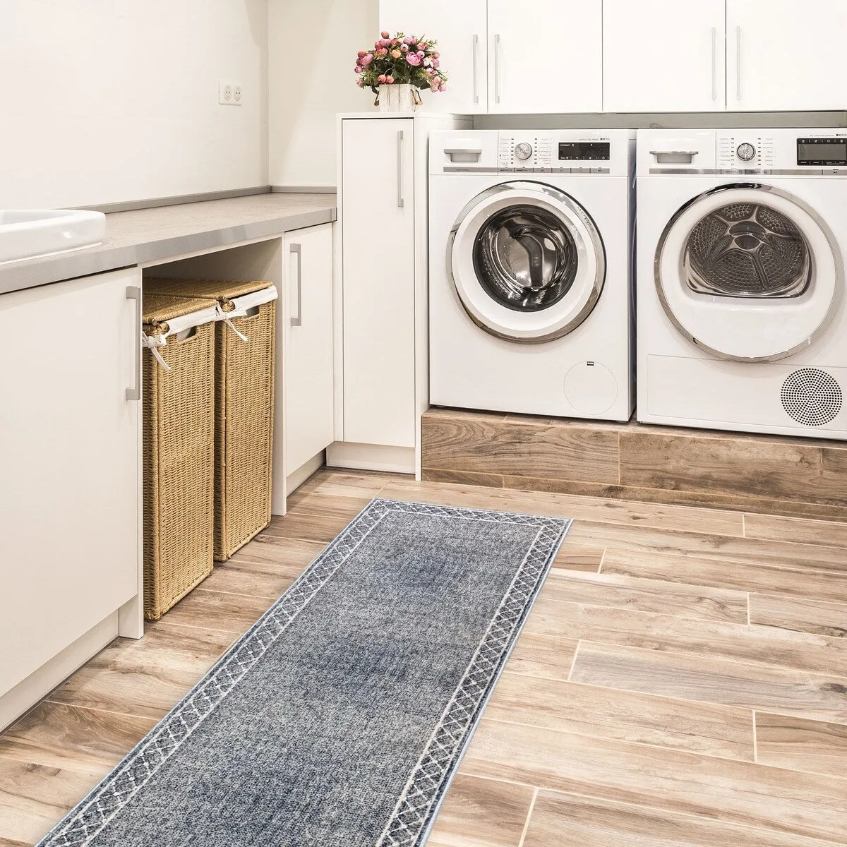 SussexHome Washable Ultra Thin Laundry Room Rug Runner - 20 x 59