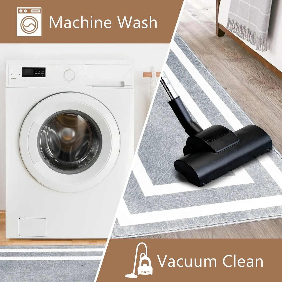 SussexHome Washable Ultra Thin Laundry Room Rug Runner - 20 x 59