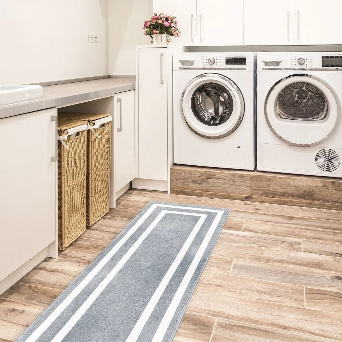 SussexHome Washable Ultra Thin Laundry Room Rug Runner - 20 x 59