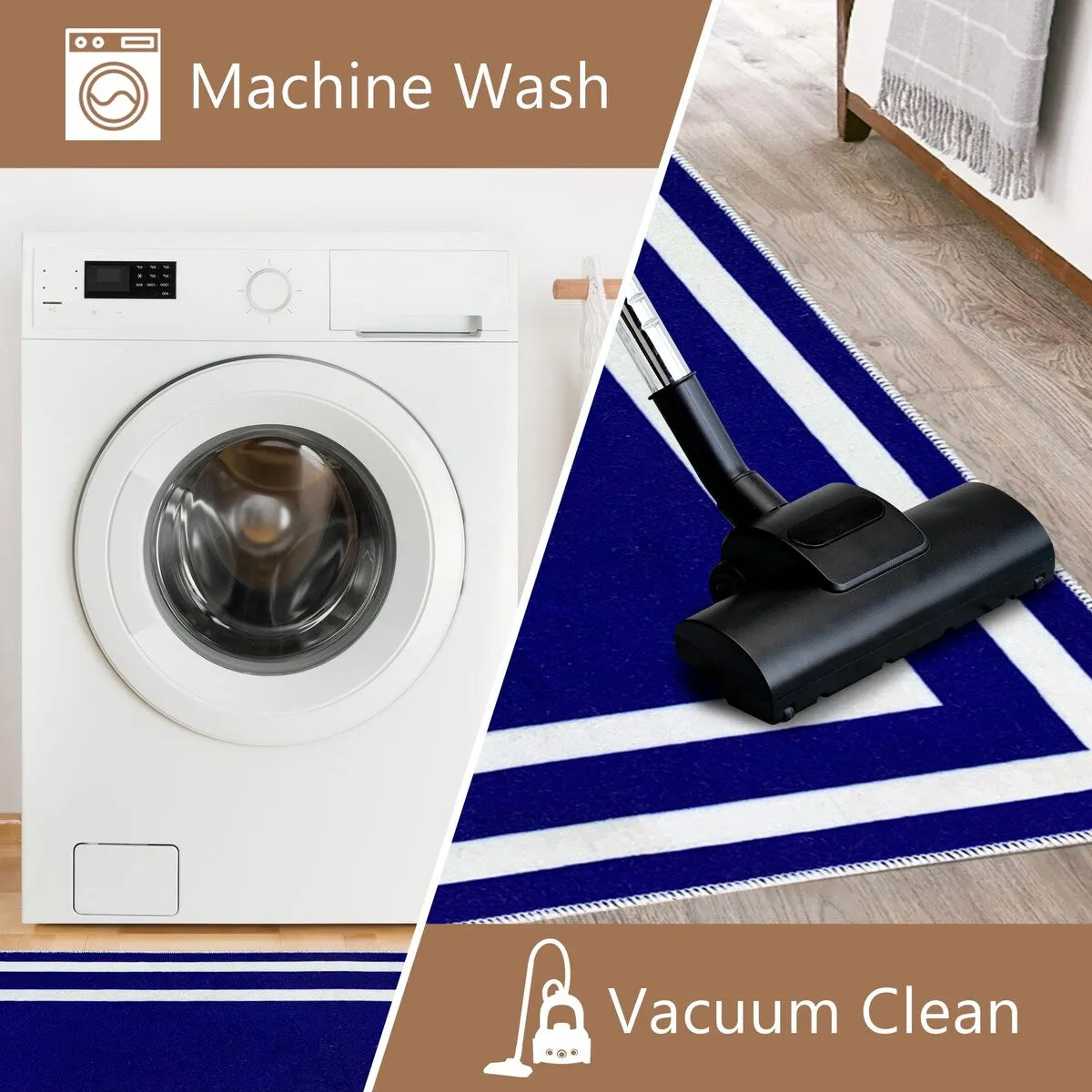 SussexHome Washable Ultra Thin Laundry Room Rug Runner - 20 x 59
