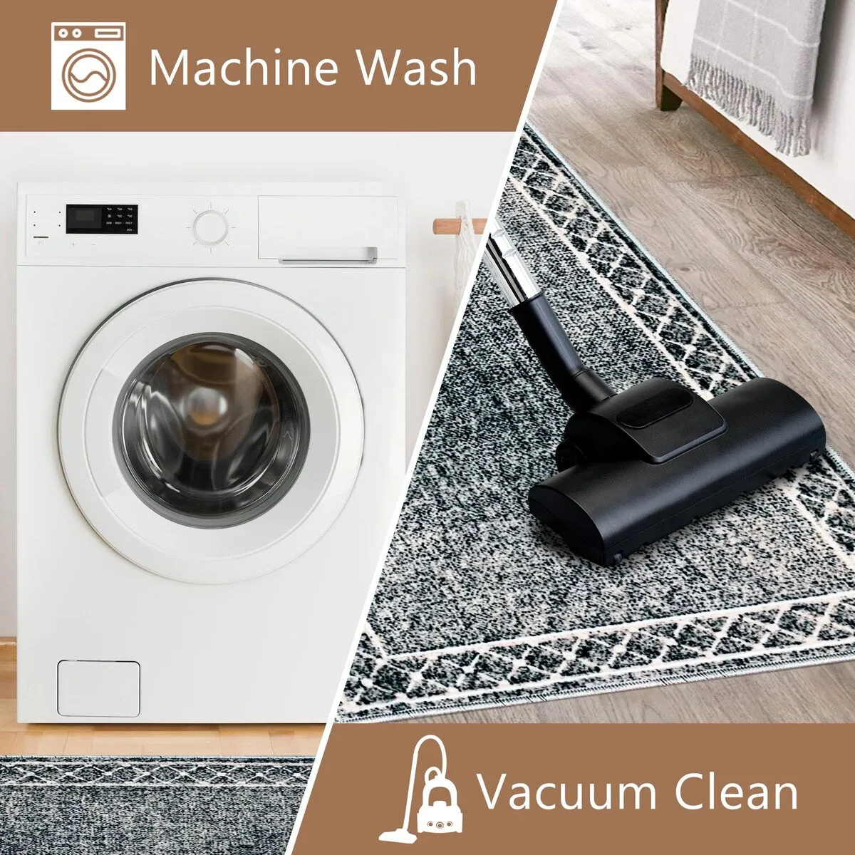 SussexHome Washable Ultra Thin Laundry Room Rug Runner - 20 x 59