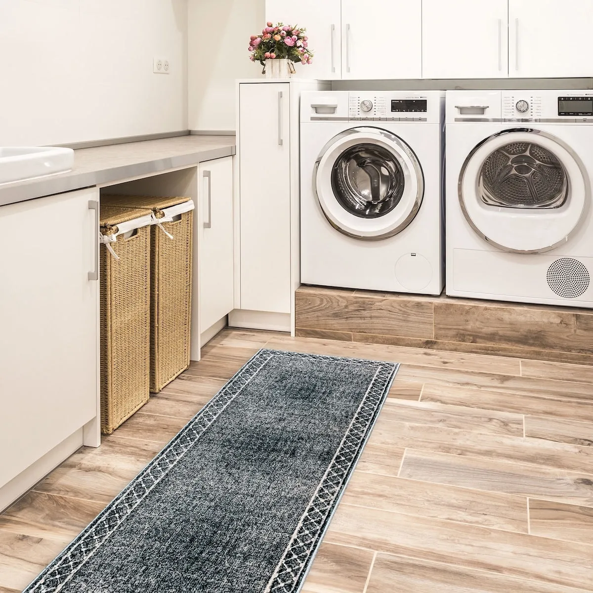 SussexHome Washable Ultra Thin Laundry Room Rug Runner - 20 x 59