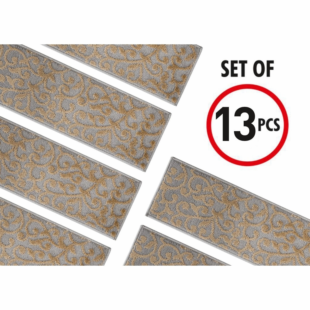 SussexHome Leaves Pattern Stair Treads