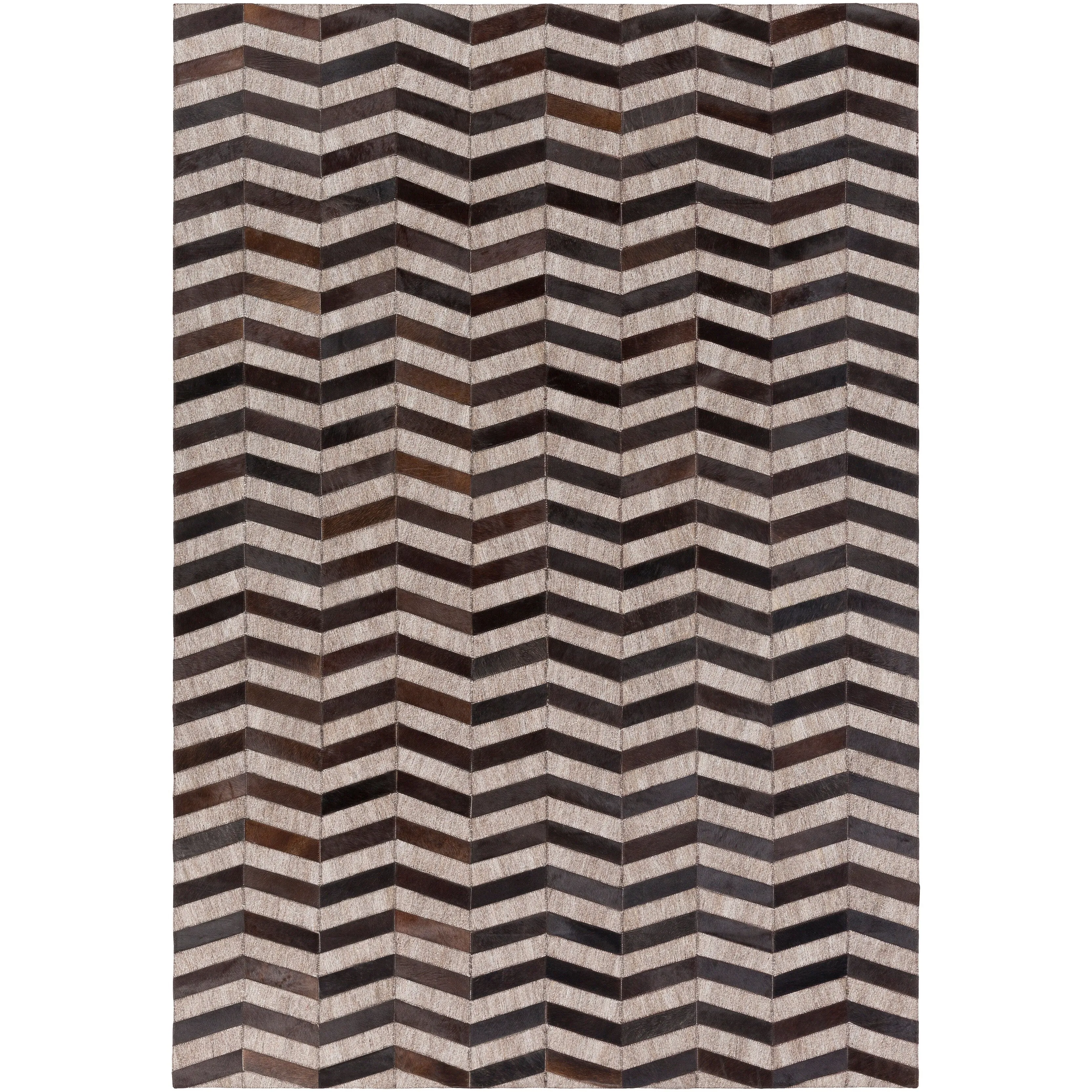 Swindon Handmade Herringbone Viscose & Hair-on-hide Area Rug