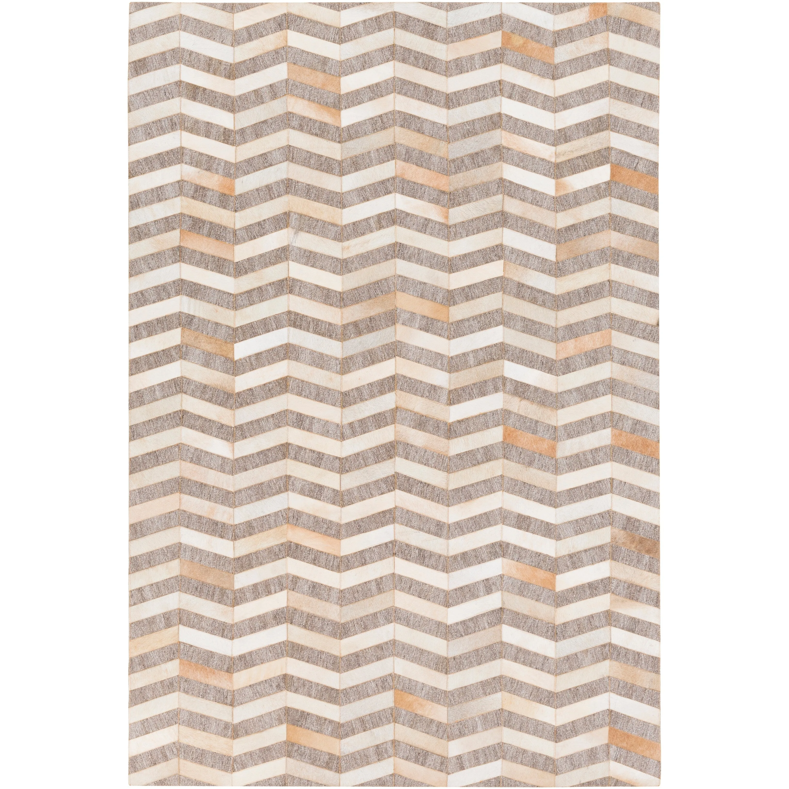 Swindon Handmade Herringbone Viscose & Hair-on-hide Area Rug
