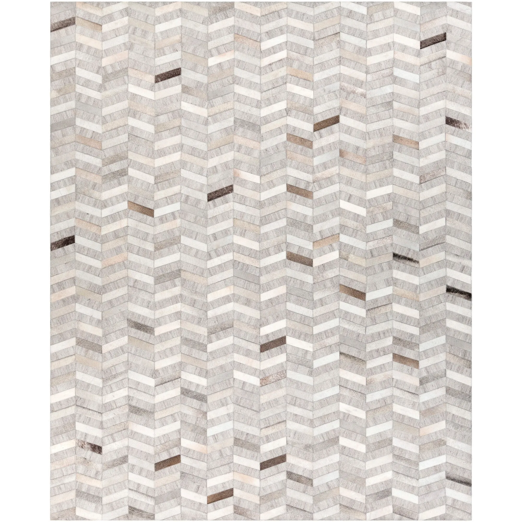 Swindon Handmade Herringbone Viscose & Hair-on-hide Area Rug