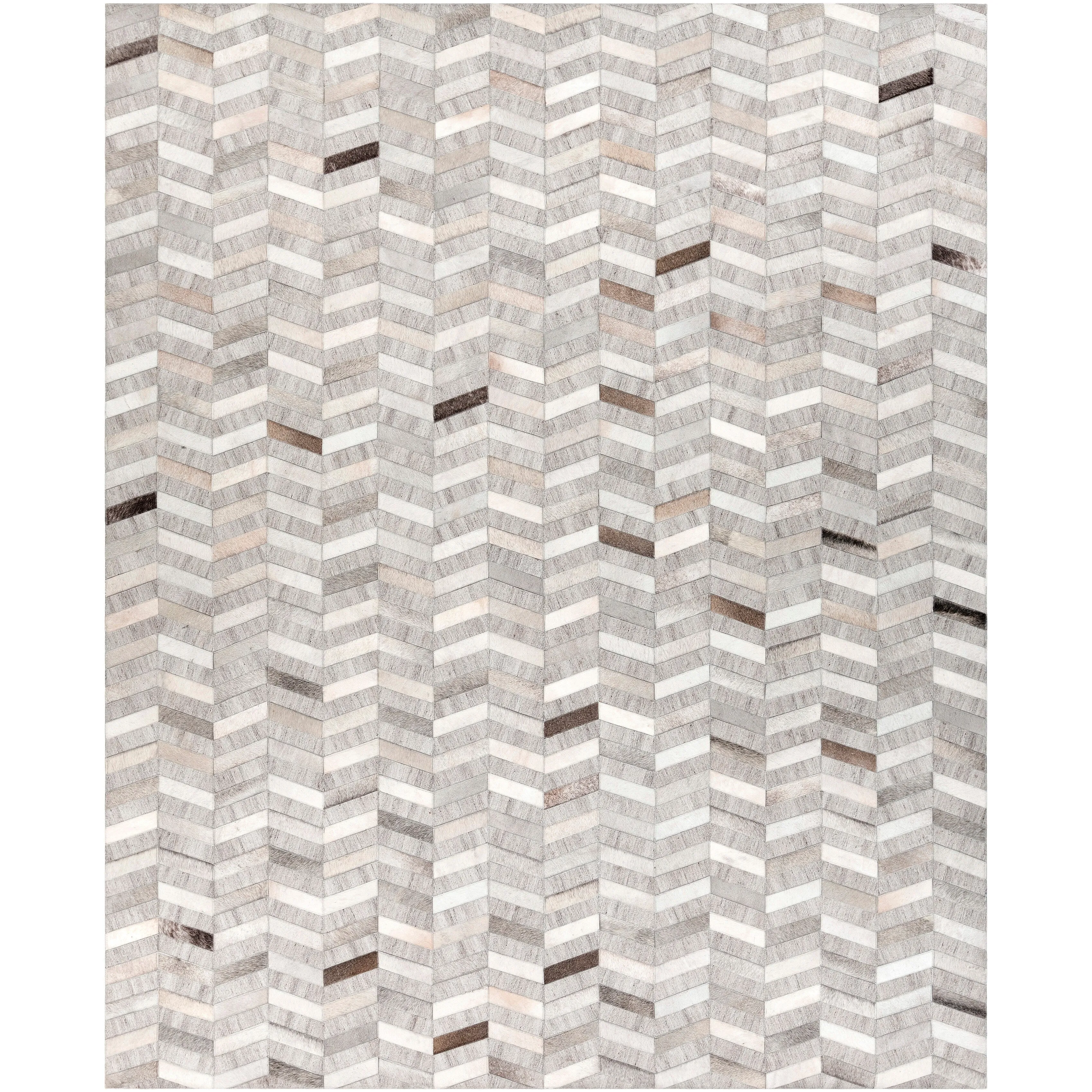 Swindon Handmade Herringbone Viscose & Hair-on-hide Area Rug