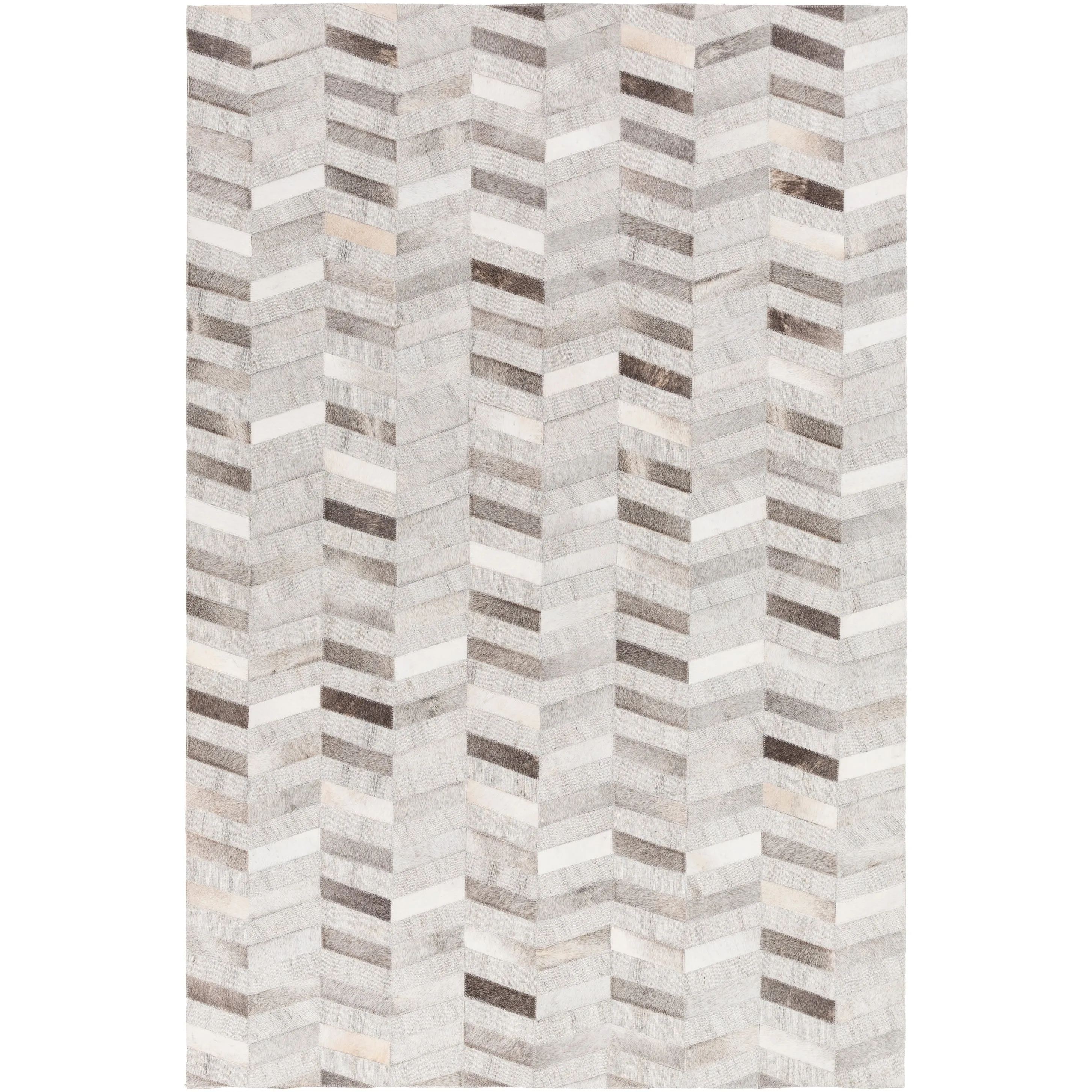 Swindon Handmade Herringbone Viscose & Hair-on-hide Area Rug