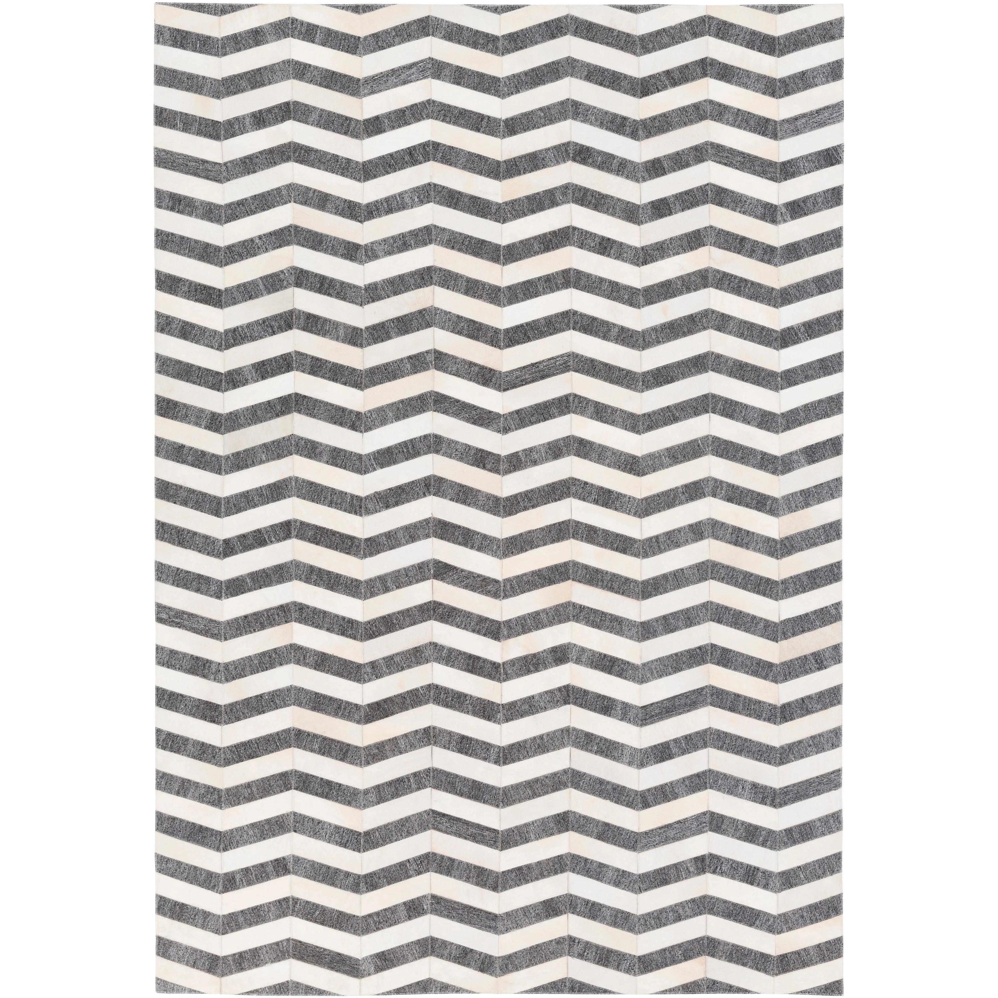 Swindon Handmade Herringbone Viscose & Hair-on-hide Area Rug