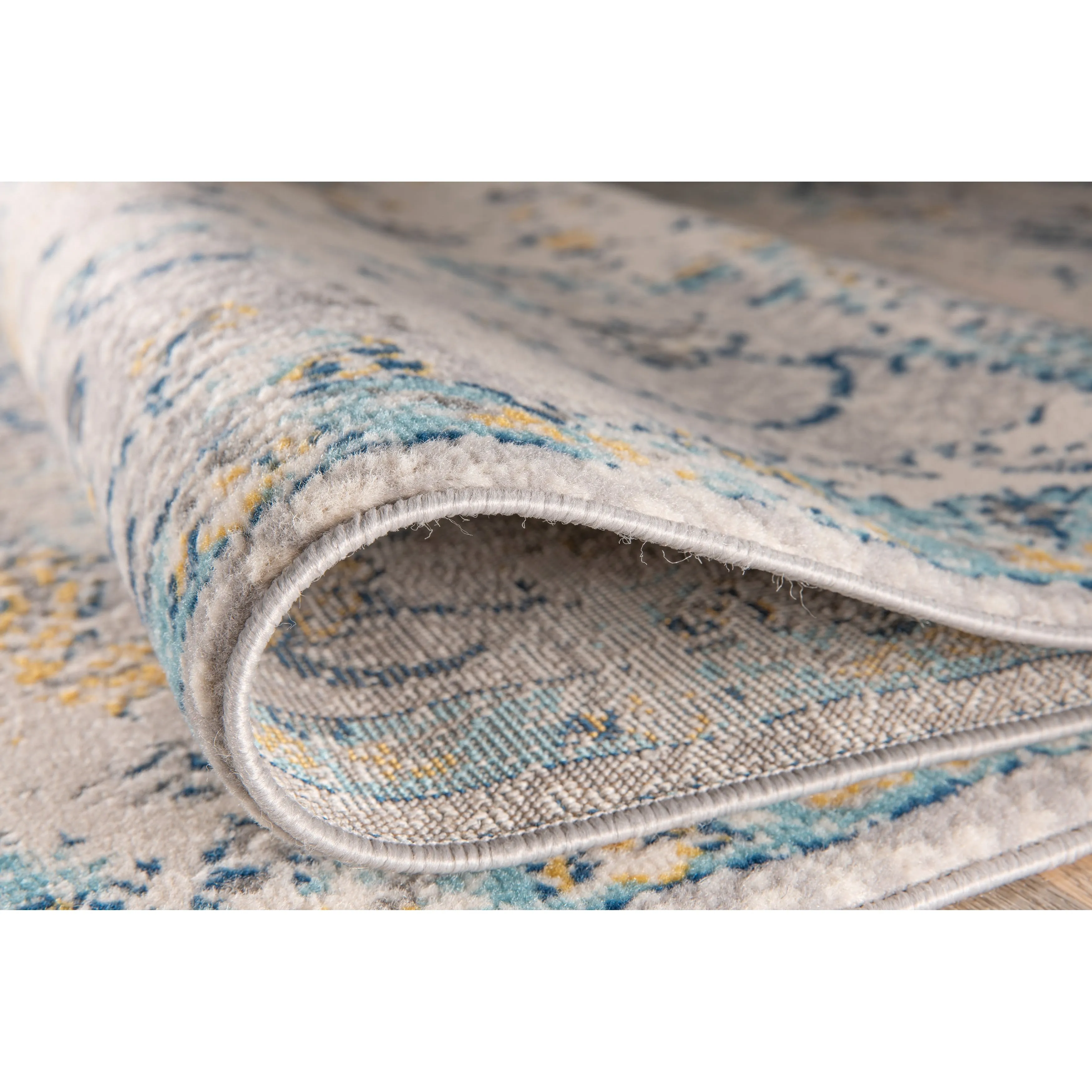 The Curated Nomad Sunset Blue Distressed Bohemian Rug