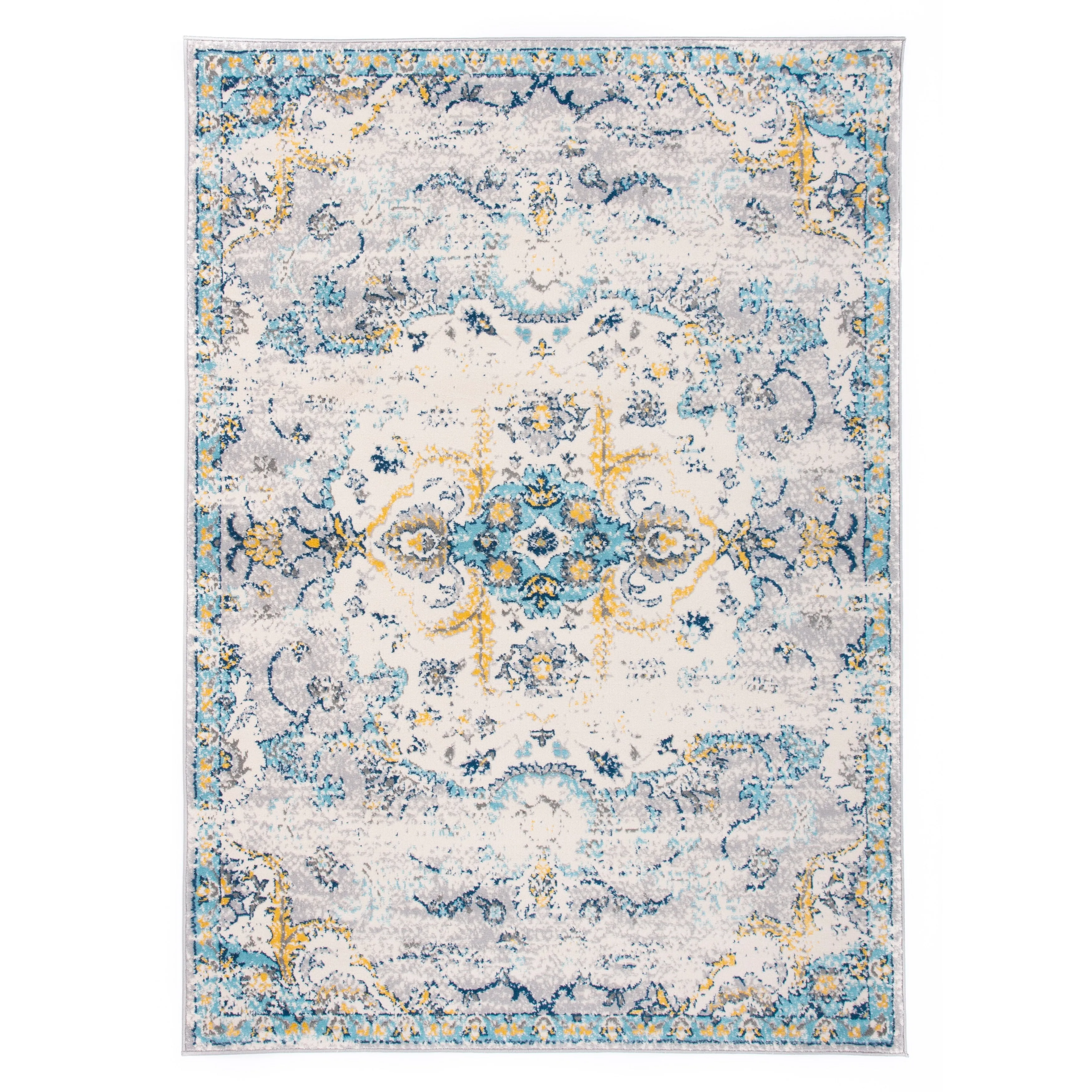 The Curated Nomad Sunset Blue Distressed Bohemian Rug
