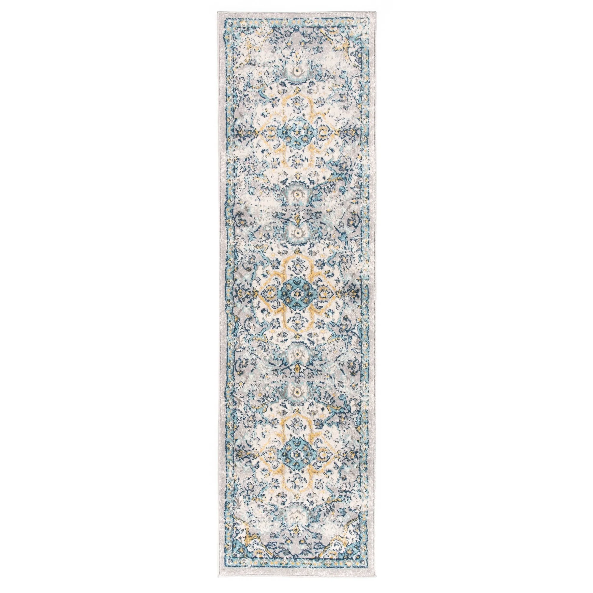 The Curated Nomad Sunset Blue Distressed Bohemian Rug
