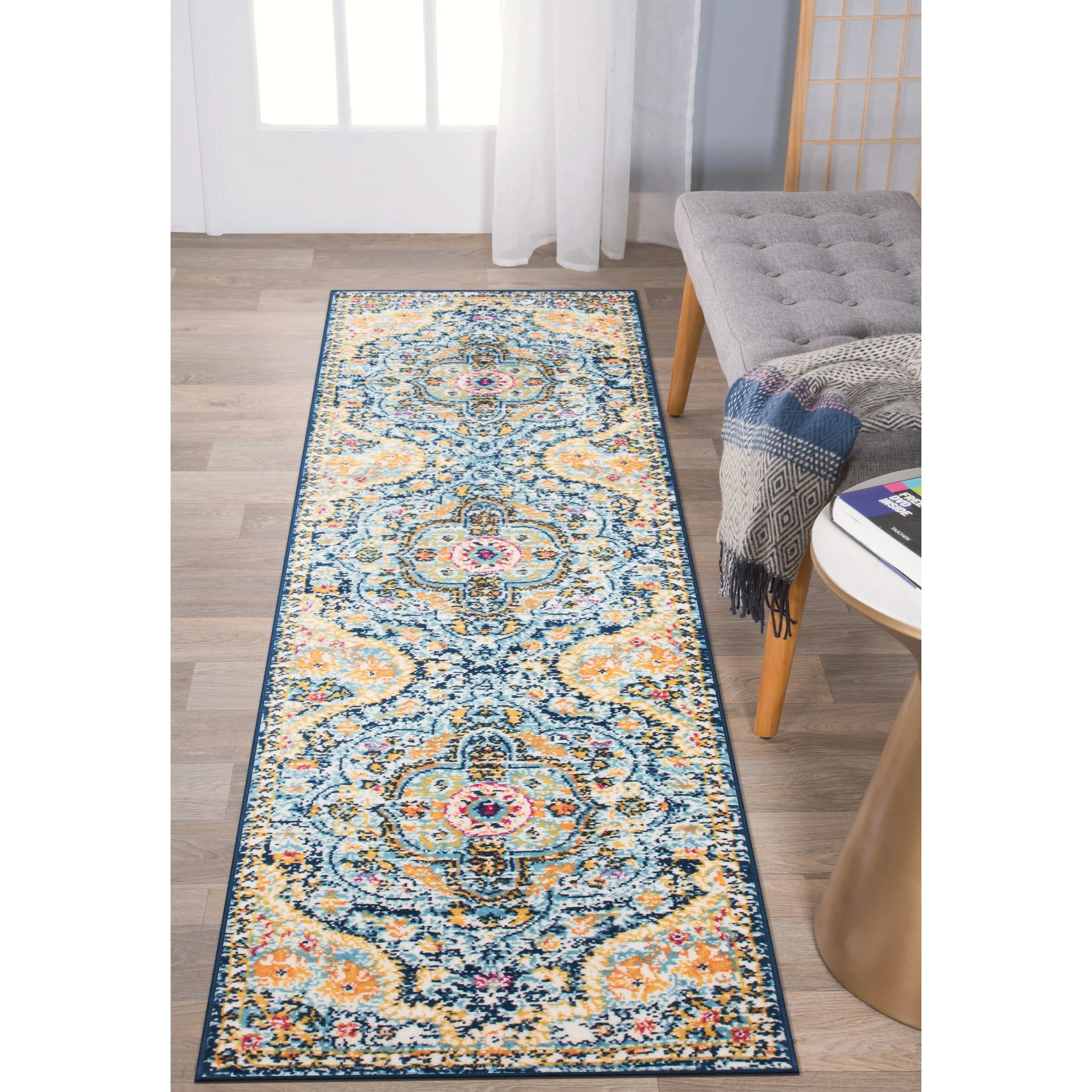 The Curated Nomad Sunset Distressed Vintage Bohemian Rug