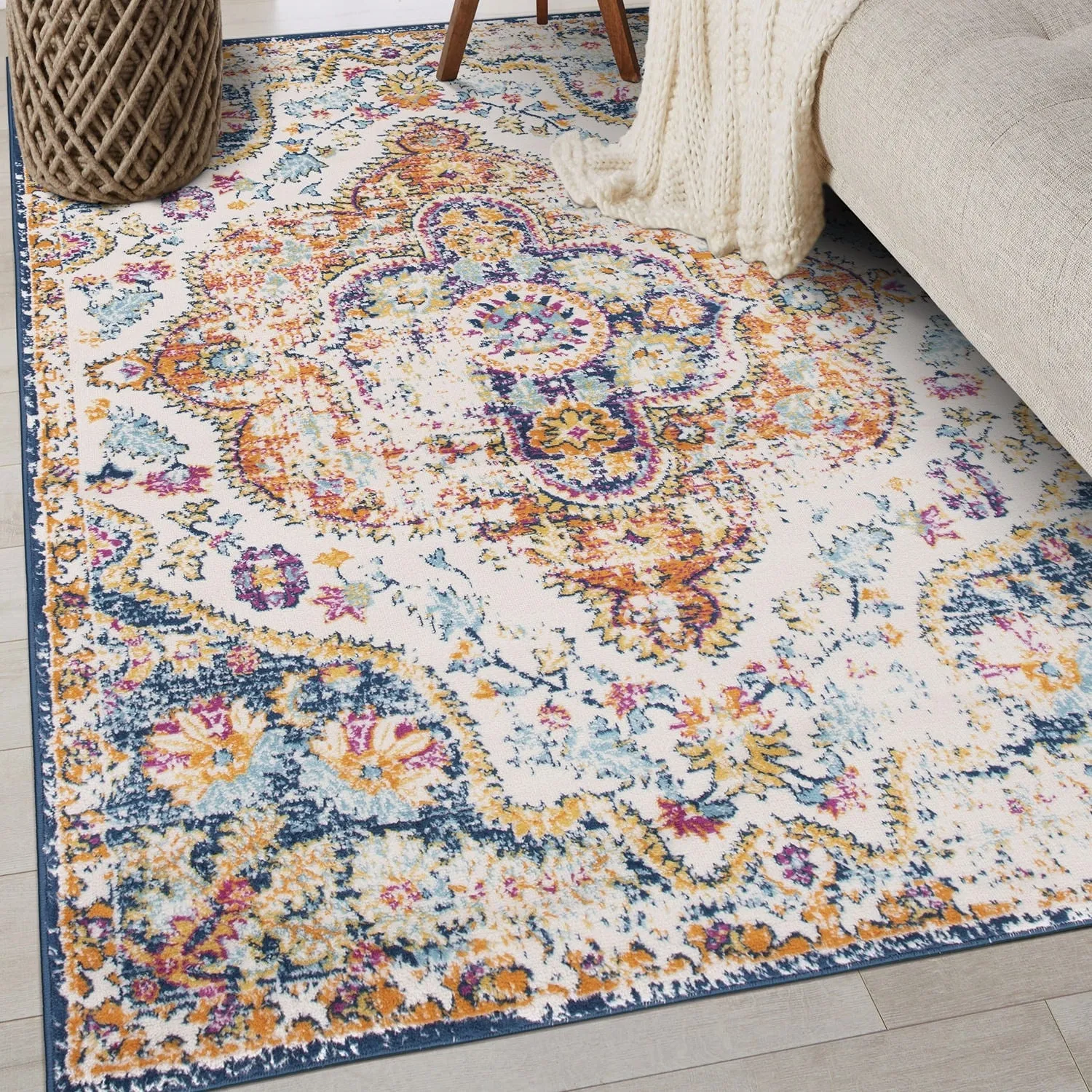 The Curated Nomad Sunset Distressed Vintage Bohemian Rug