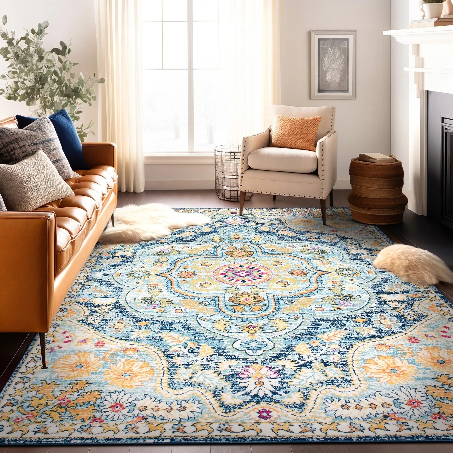 The Curated Nomad Sunset Distressed Vintage Bohemian Rug