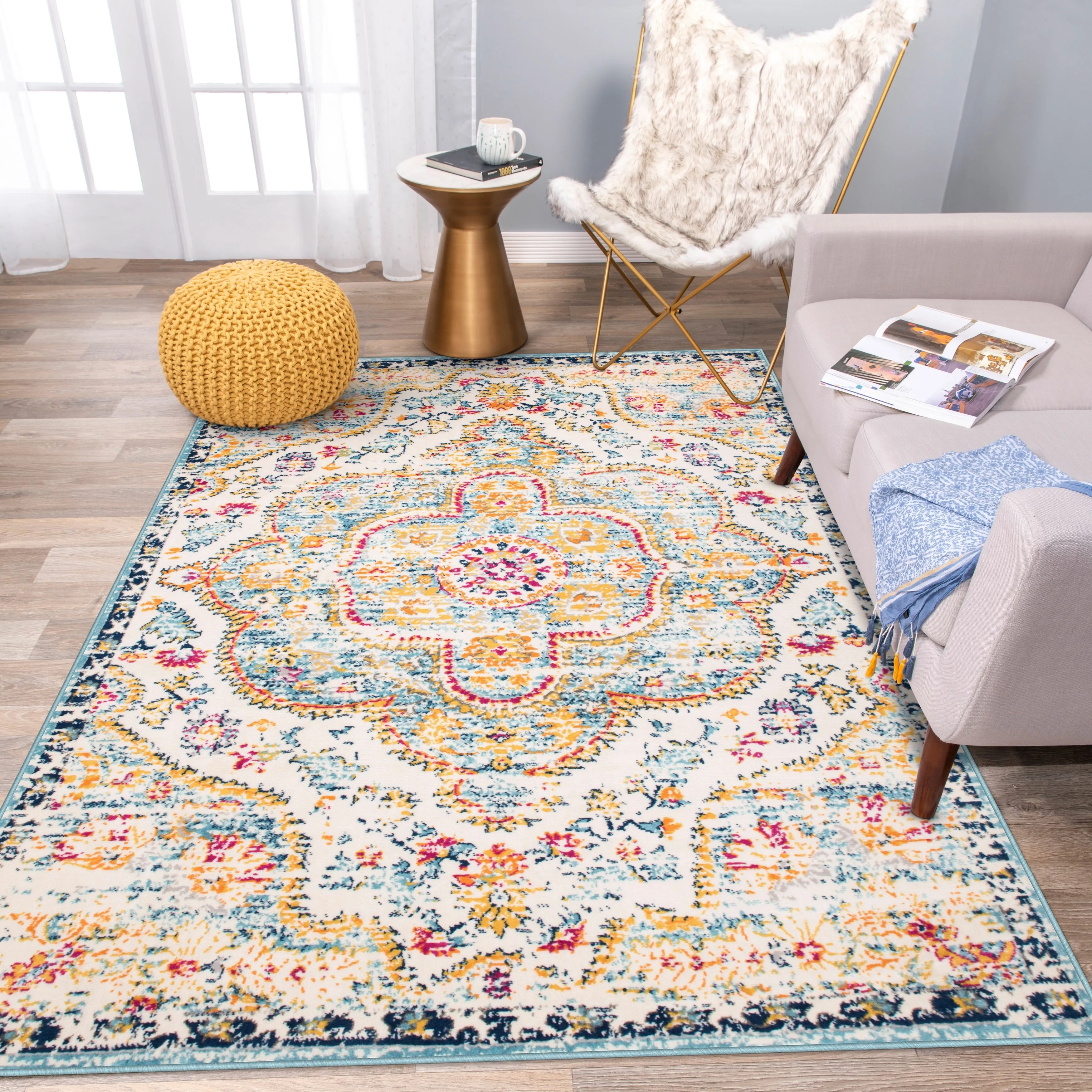 The Curated Nomad Sunset Distressed Vintage Bohemian Rug