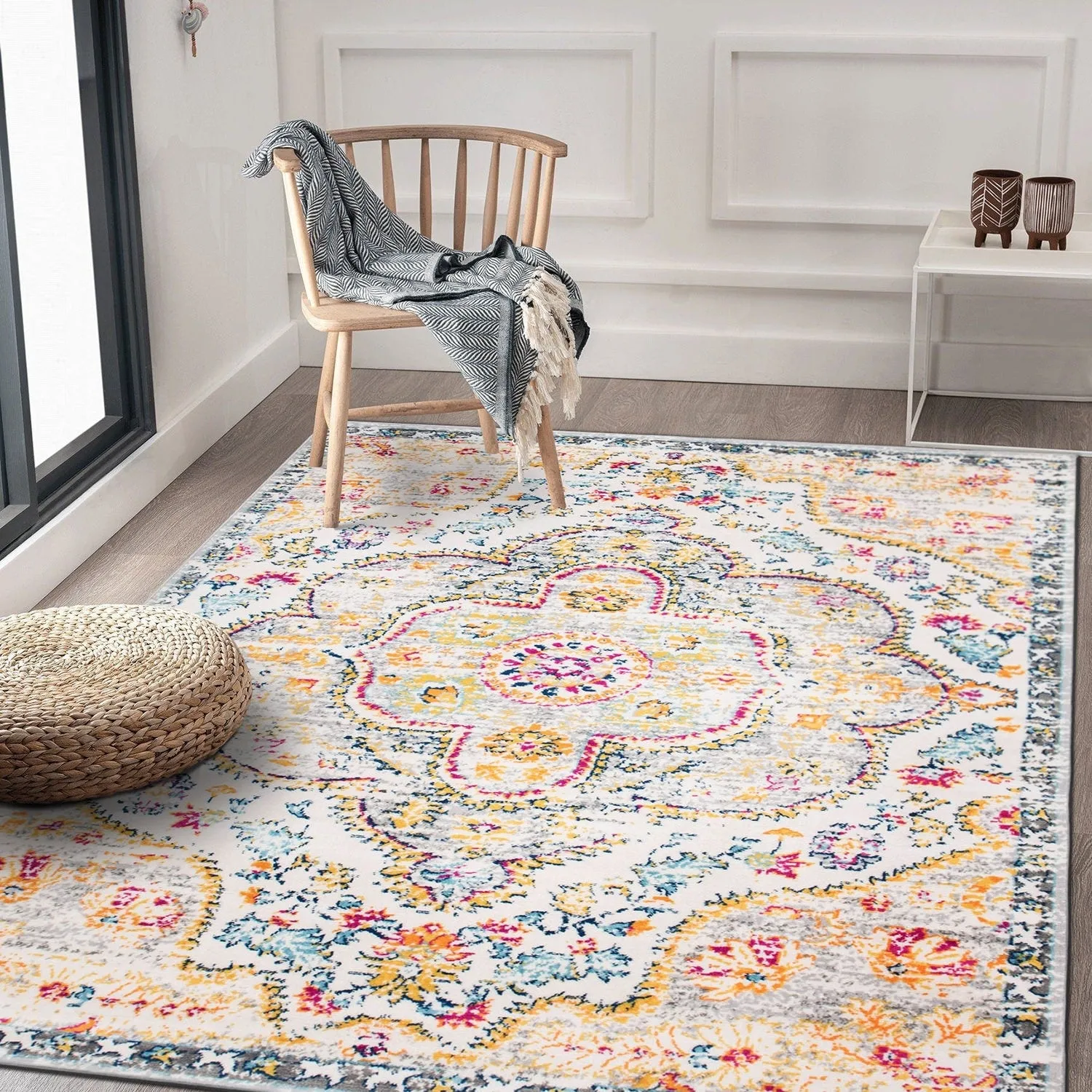 The Curated Nomad Sunset Distressed Vintage Bohemian Rug
