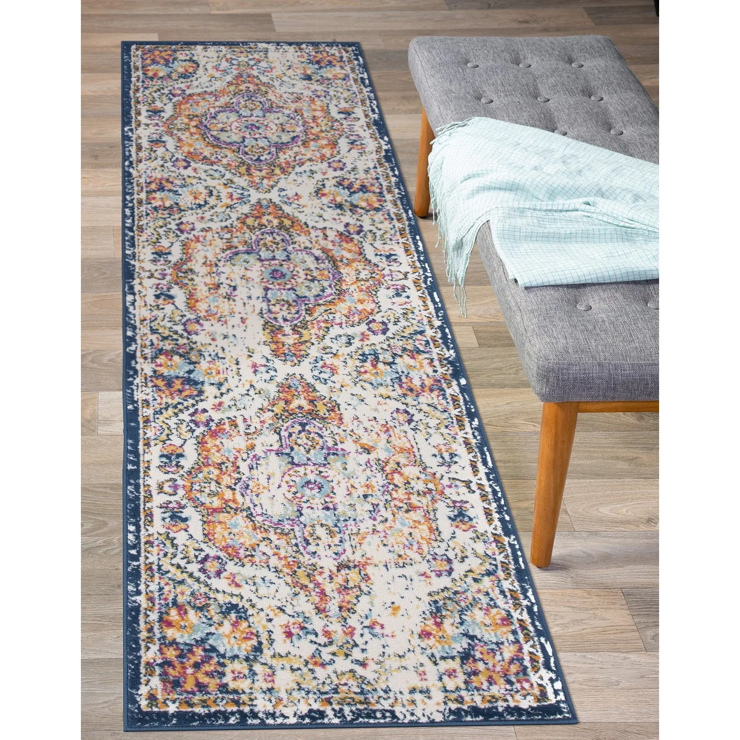 The Curated Nomad Sunset Distressed Vintage Bohemian Rug