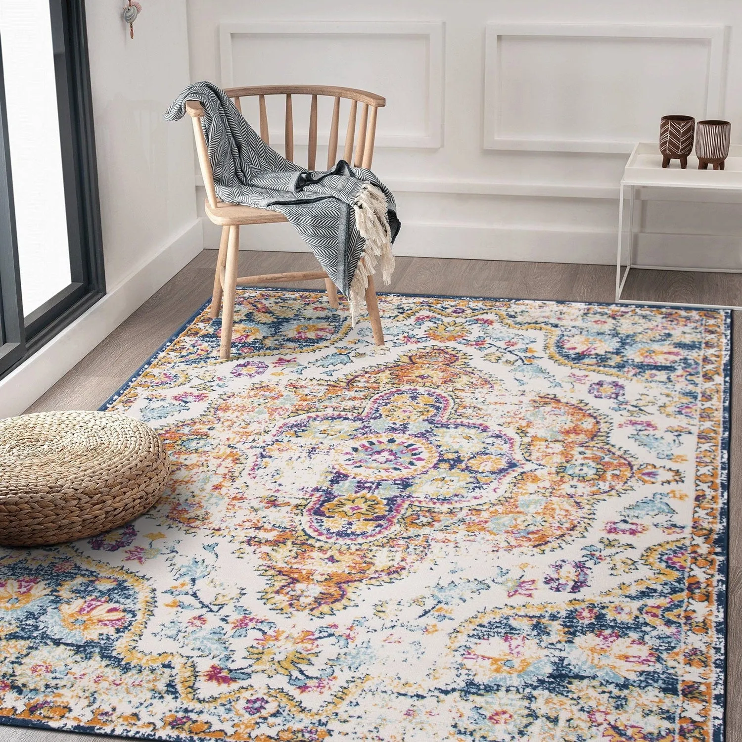 The Curated Nomad Sunset Distressed Vintage Bohemian Rug