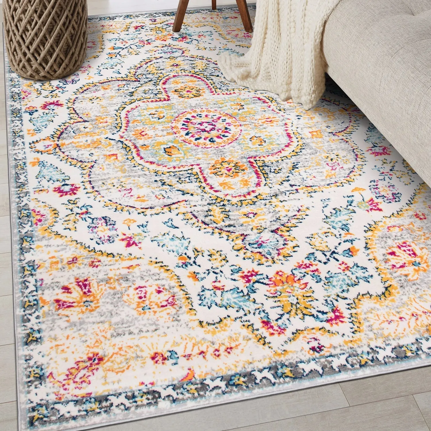 The Curated Nomad Sunset Distressed Vintage Bohemian Rug
