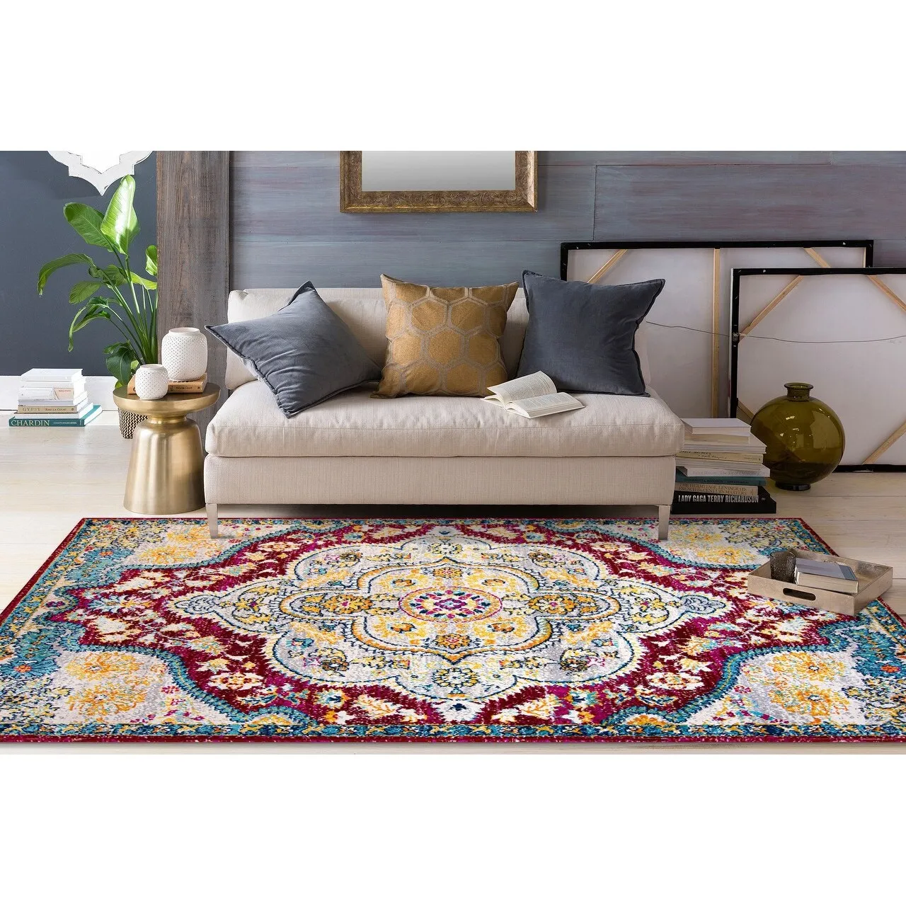The Curated Nomad Sunset Distressed Vintage Bohemian Rug