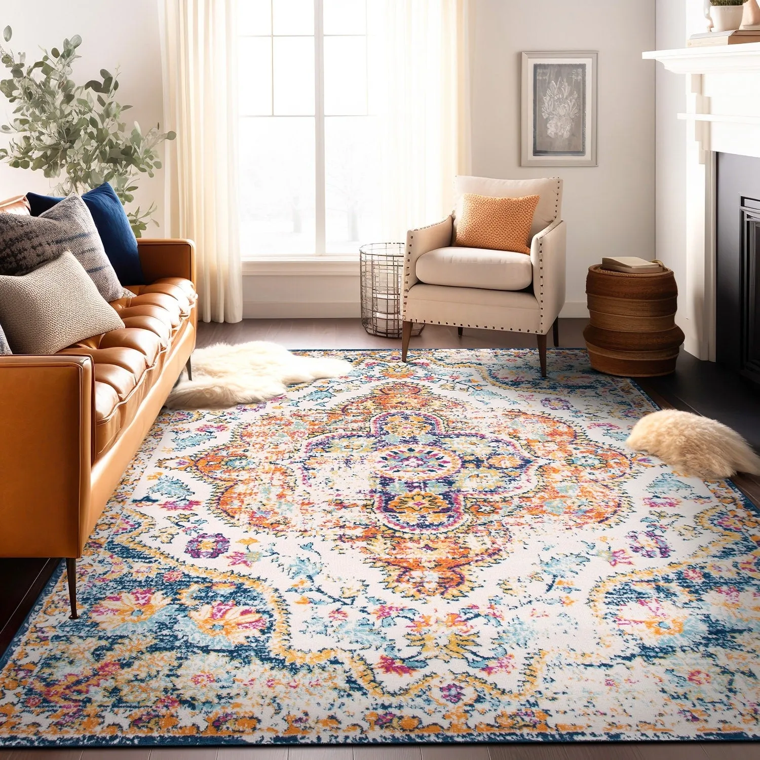 The Curated Nomad Sunset Distressed Vintage Bohemian Rug