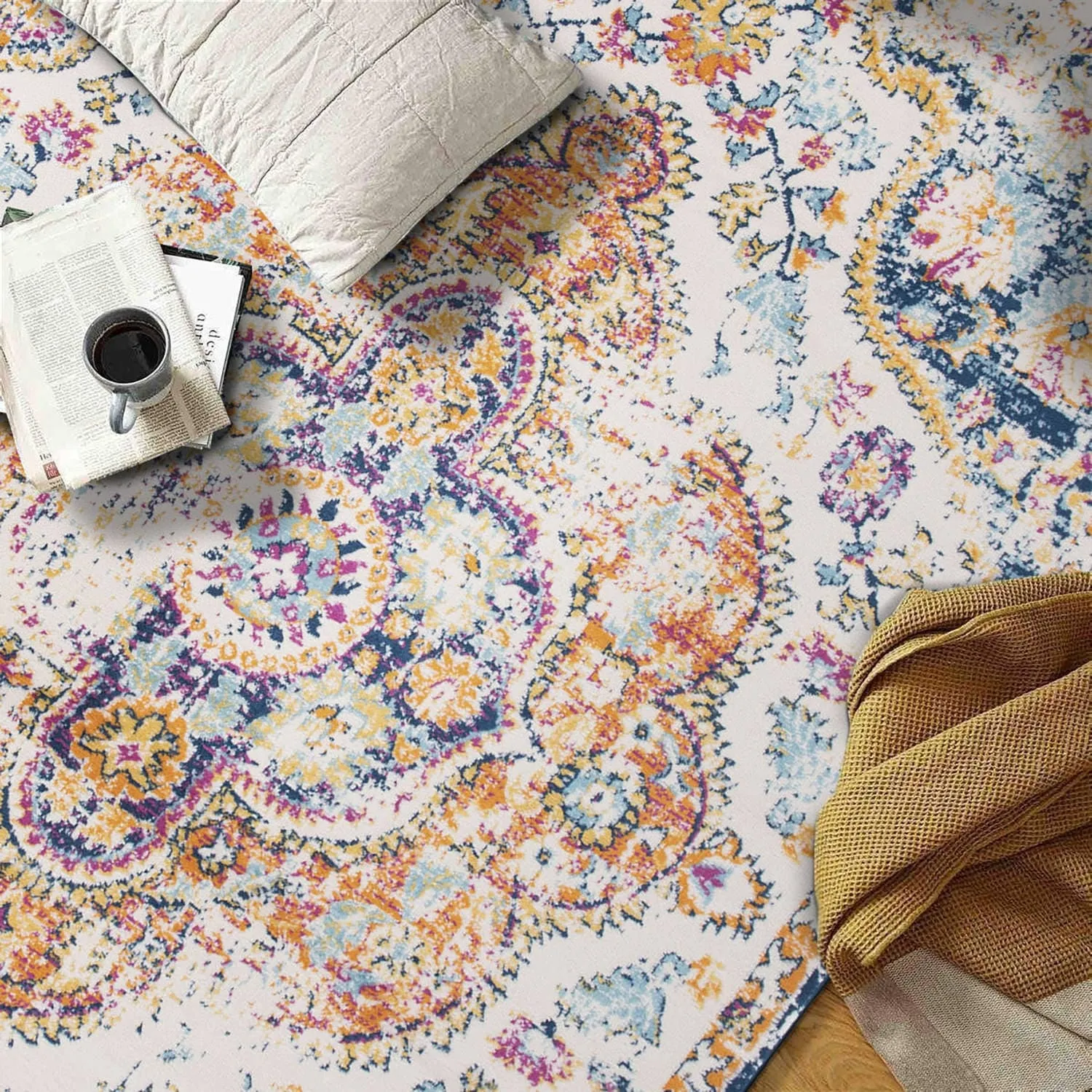 The Curated Nomad Sunset Distressed Vintage Bohemian Rug