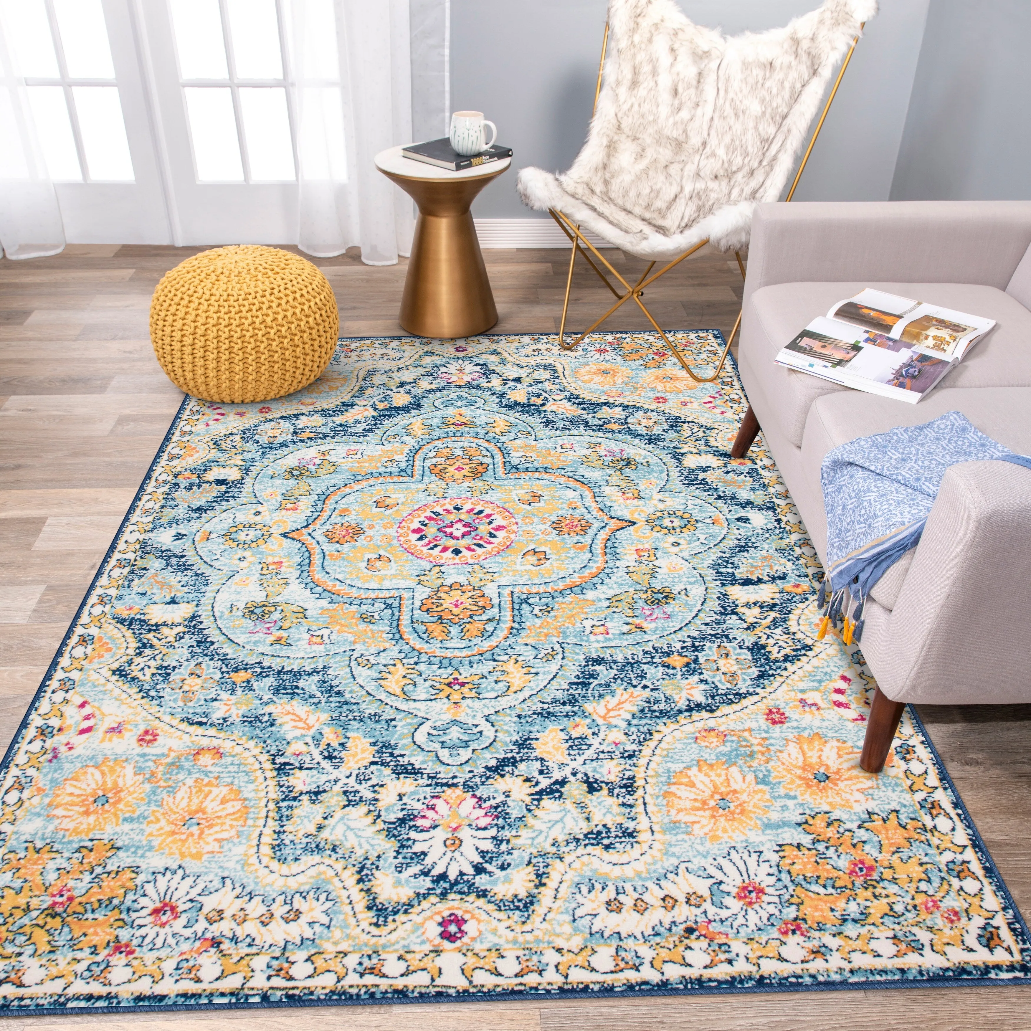 The Curated Nomad Sunset Distressed Vintage Bohemian Rug