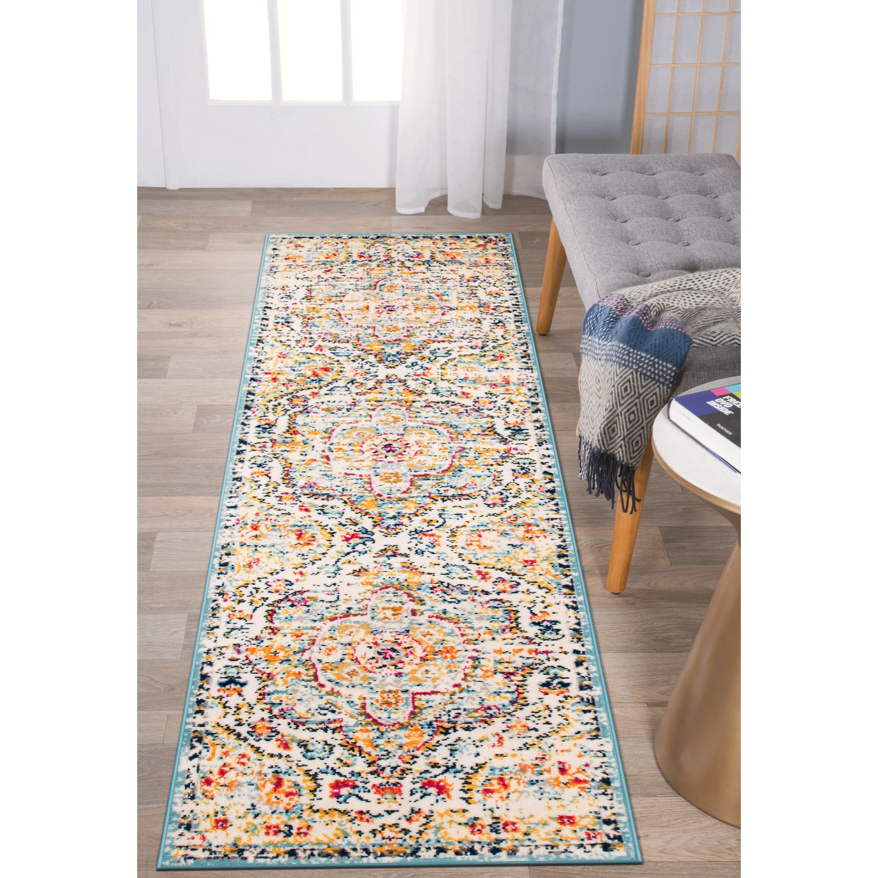 The Curated Nomad Sunset Distressed Vintage Bohemian Rug