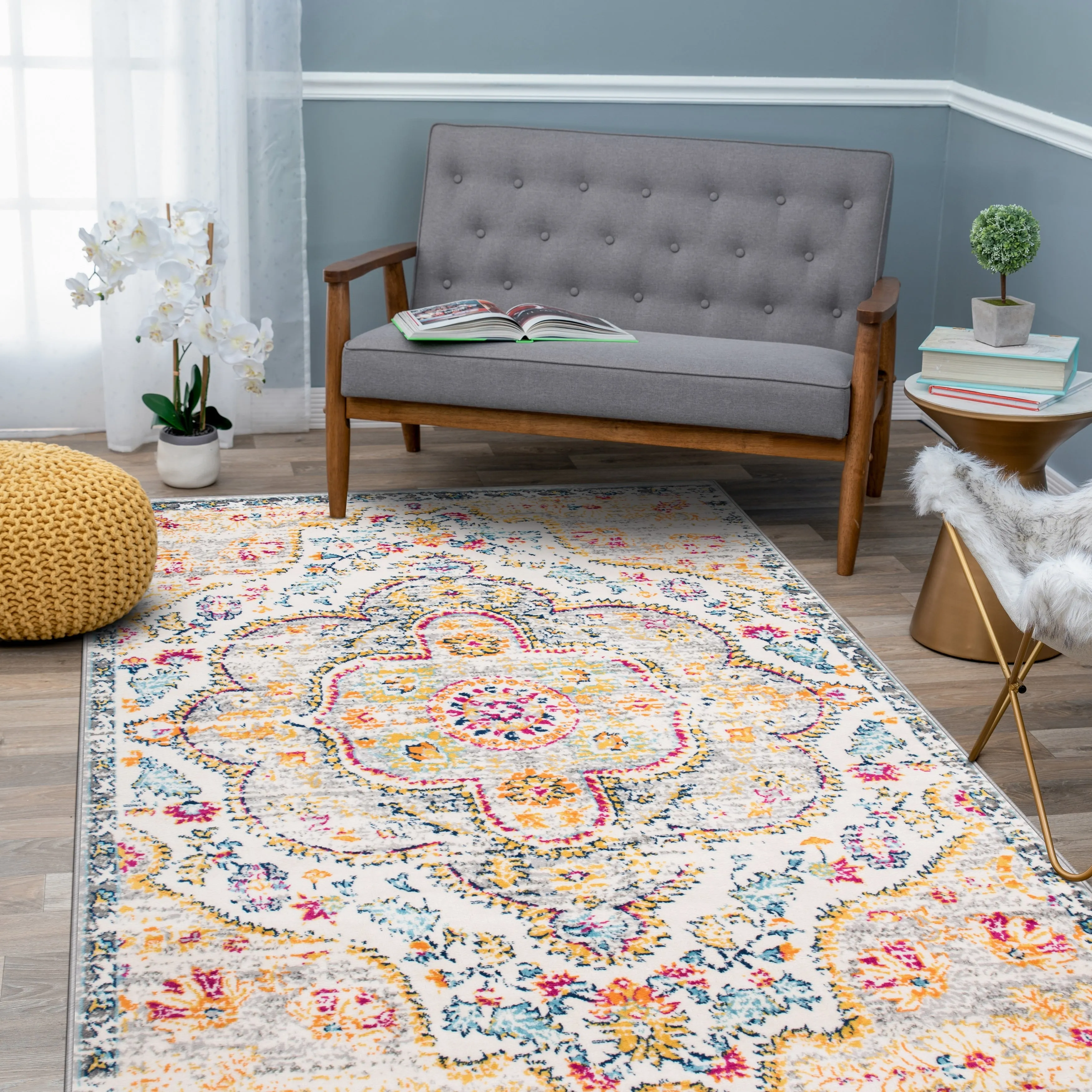 The Curated Nomad Sunset Distressed Vintage Bohemian Rug