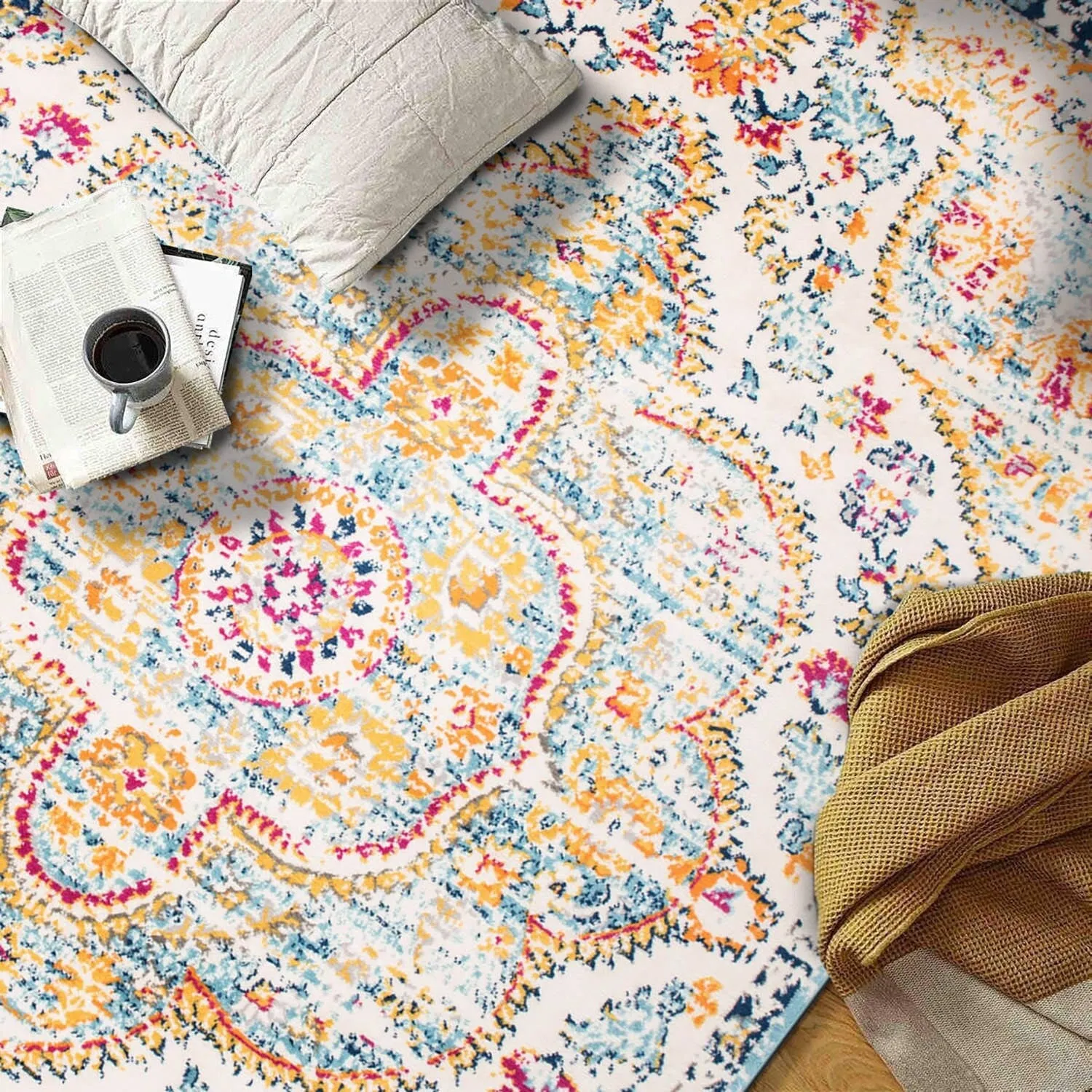 The Curated Nomad Sunset Distressed Vintage Bohemian Rug