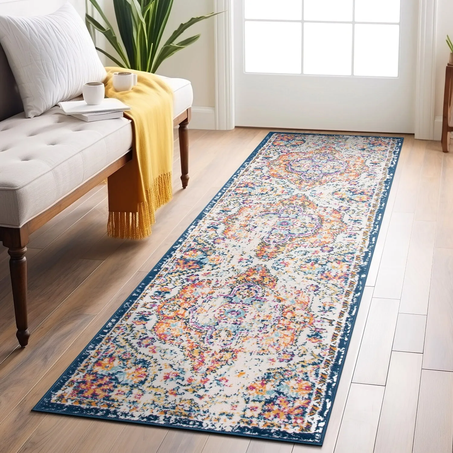 The Curated Nomad Sunset Distressed Vintage Bohemian Rug