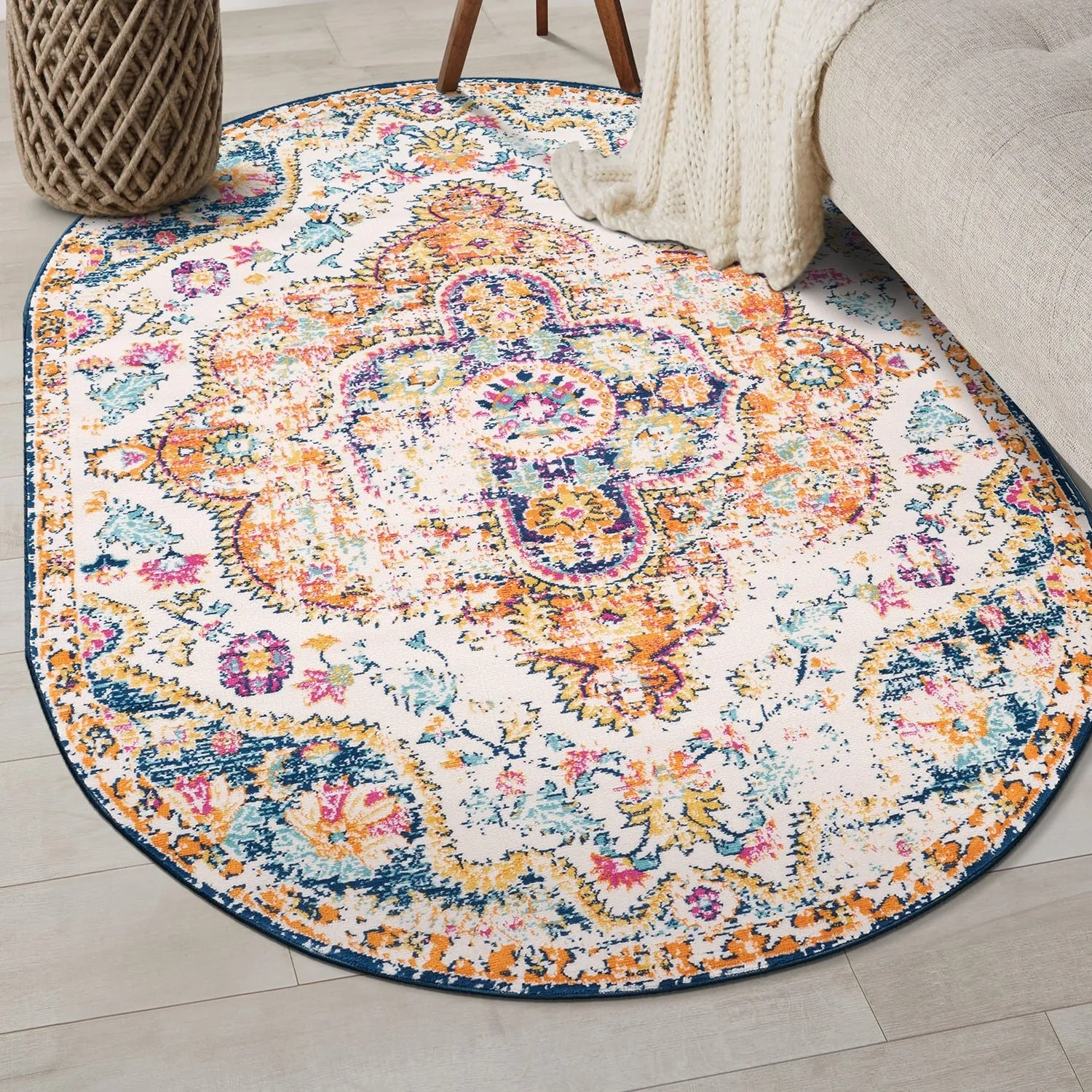 The Curated Nomad Sunset Distressed Vintage Bohemian Rug