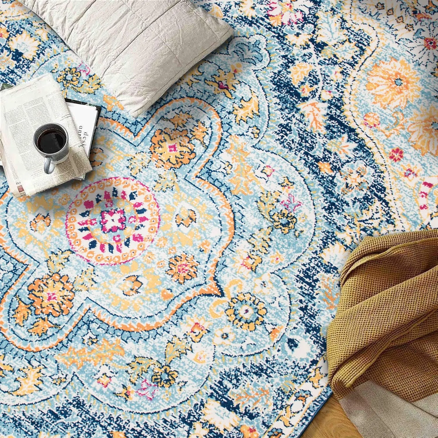 The Curated Nomad Sunset Distressed Vintage Bohemian Rug