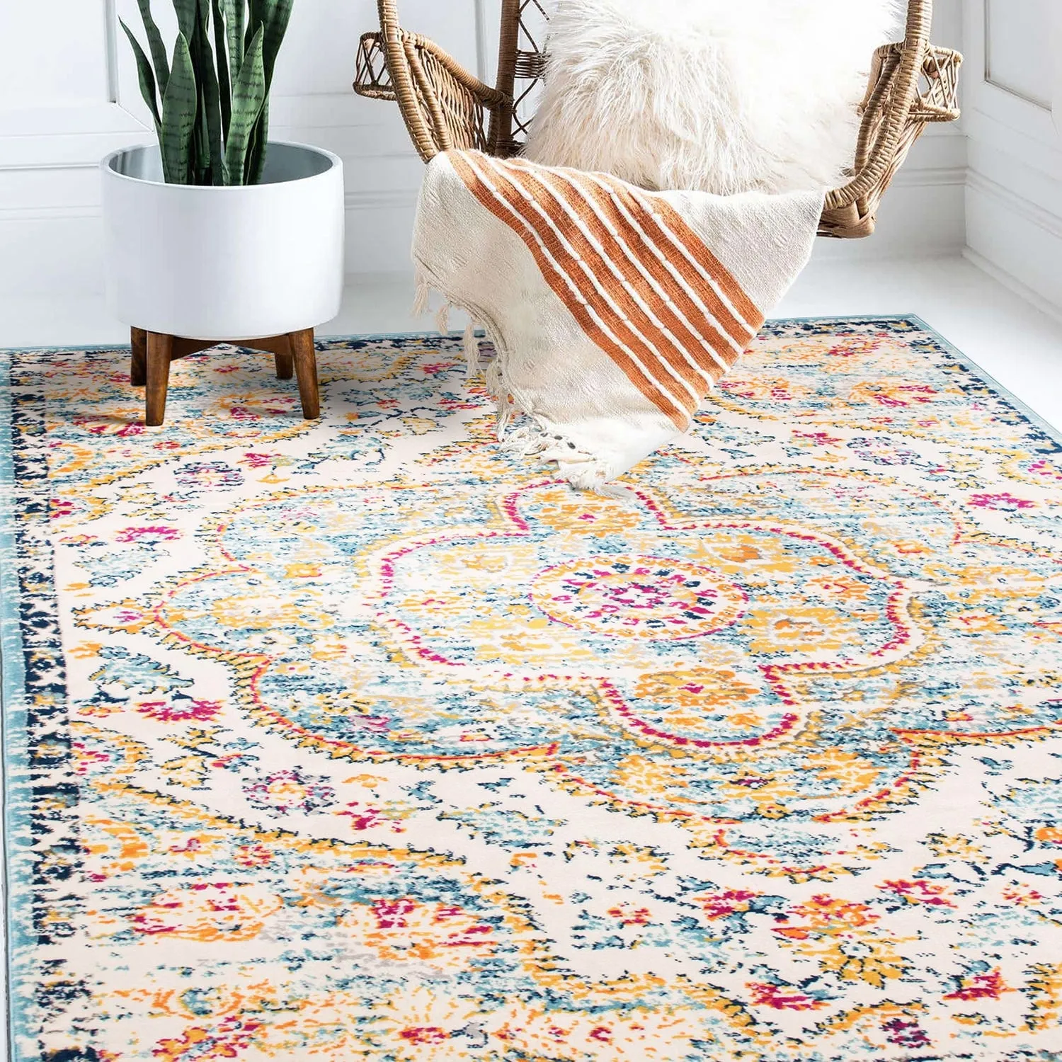 The Curated Nomad Sunset Distressed Vintage Bohemian Rug