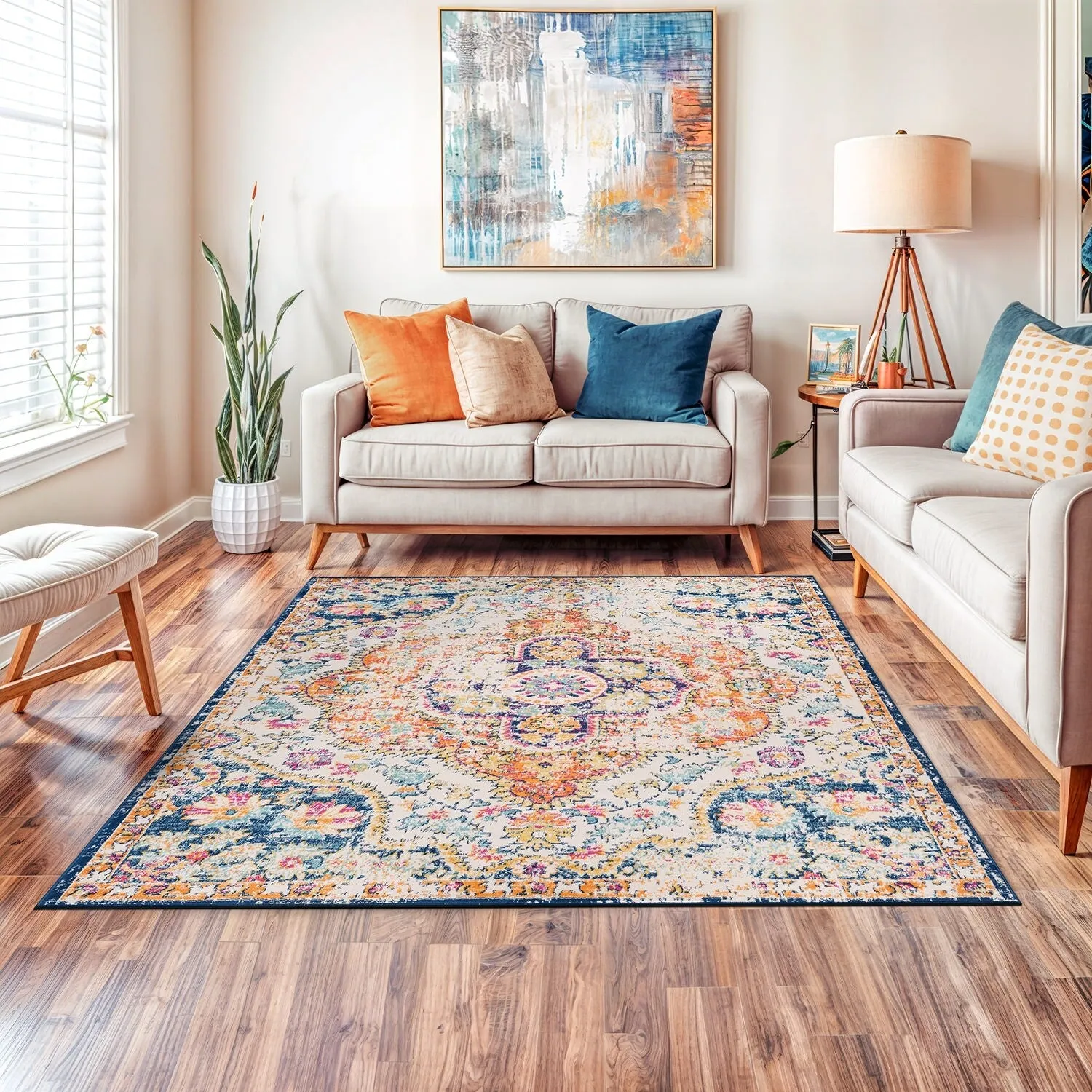 The Curated Nomad Sunset Distressed Vintage Bohemian Rug
