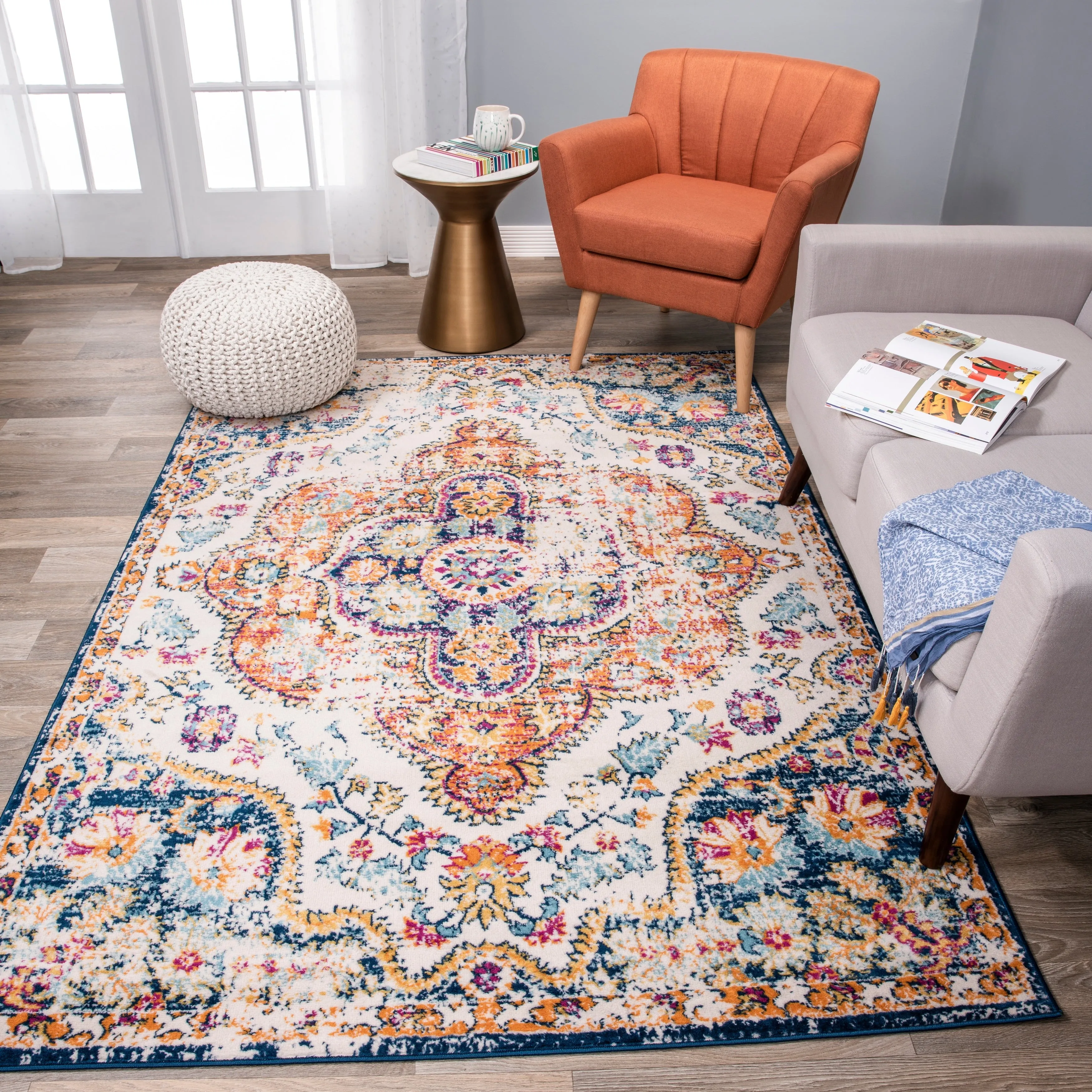 The Curated Nomad Sunset Distressed Vintage Bohemian Rug