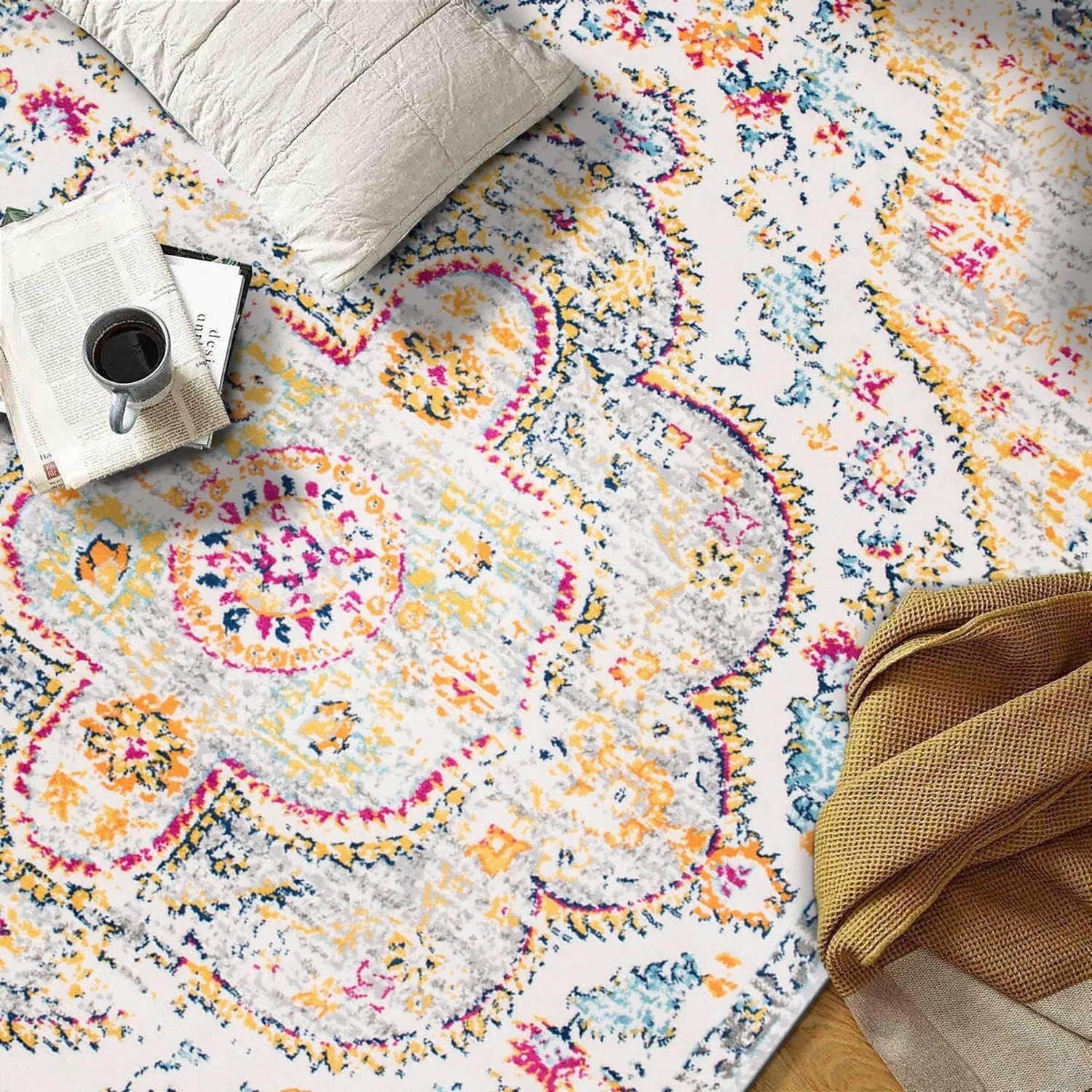 The Curated Nomad Sunset Distressed Vintage Bohemian Rug