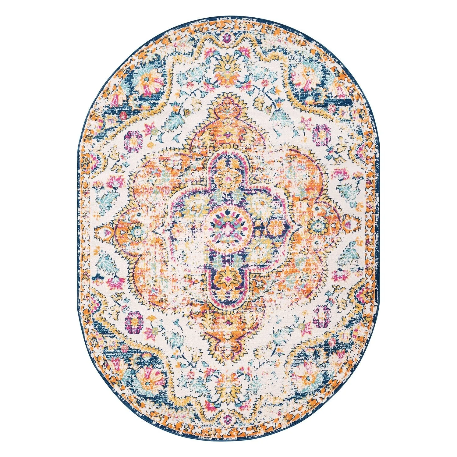 The Curated Nomad Sunset Distressed Vintage Bohemian Rug
