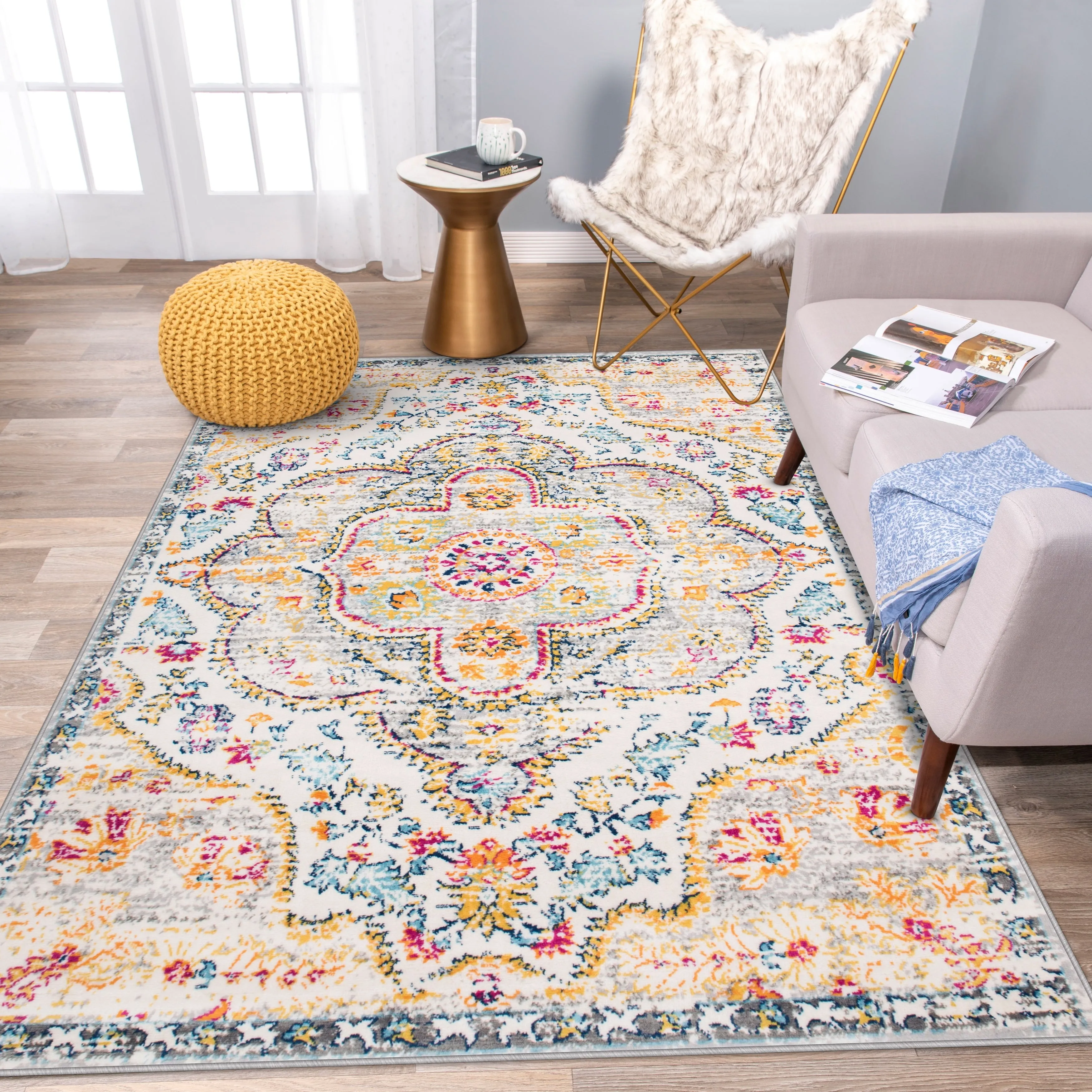 The Curated Nomad Sunset Distressed Vintage Bohemian Rug
