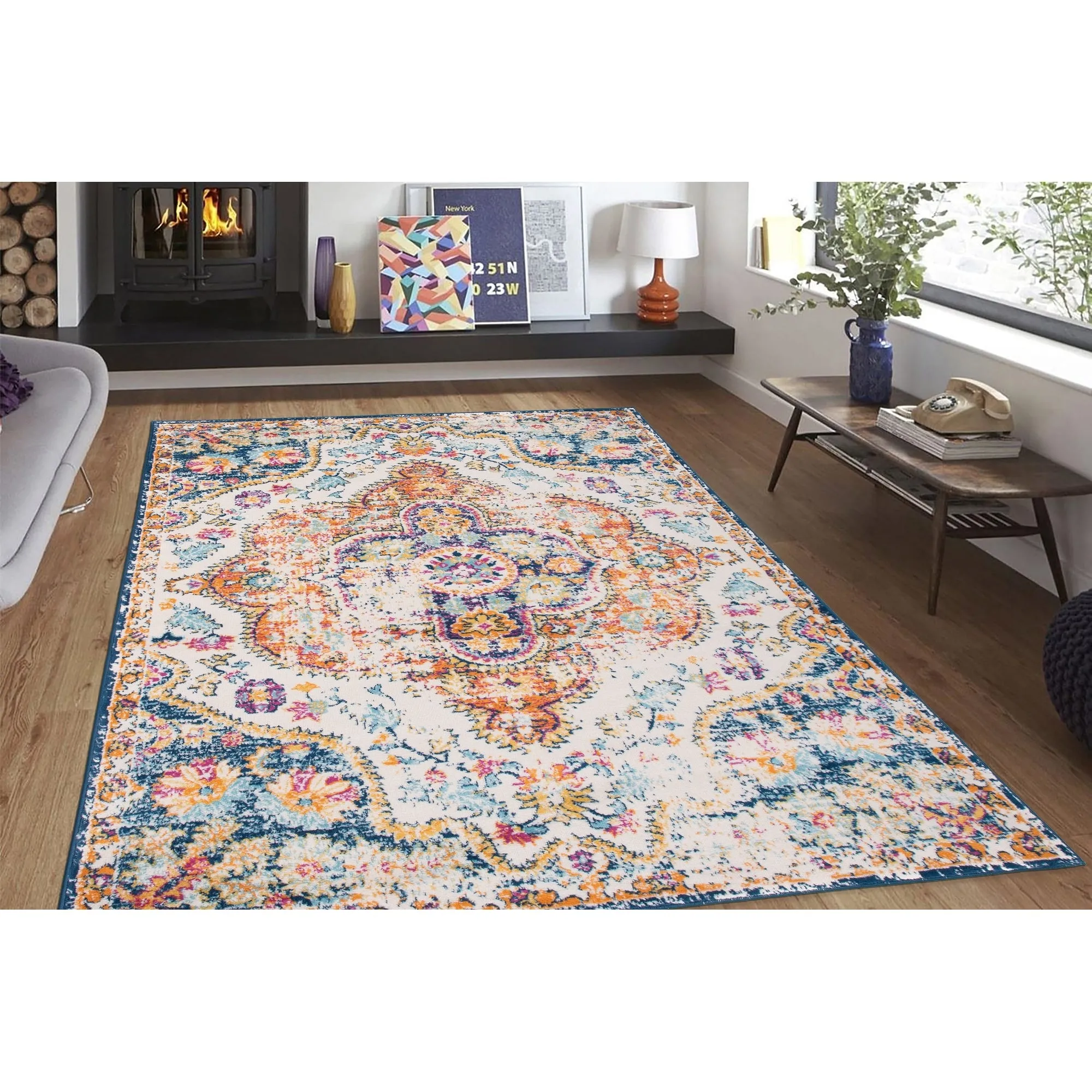 The Curated Nomad Sunset Distressed Vintage Bohemian Rug