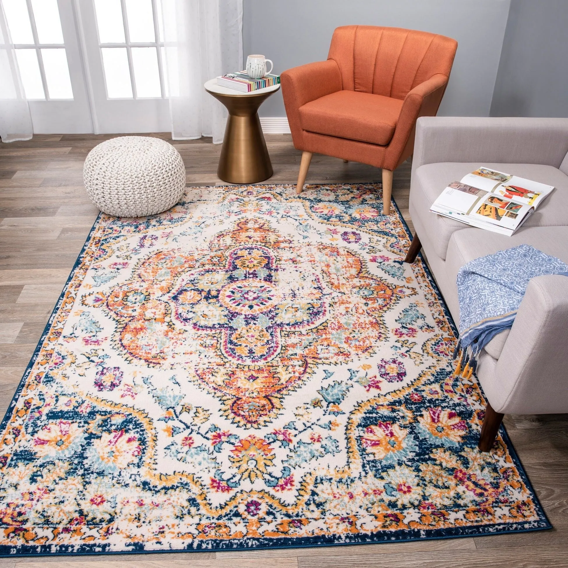 The Curated Nomad Sunset Distressed Vintage Bohemian Rug