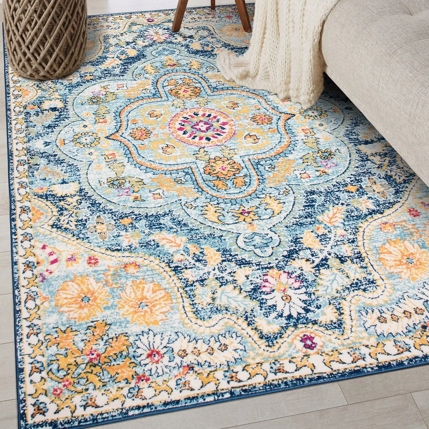 The Curated Nomad Sunset Distressed Vintage Bohemian Rug