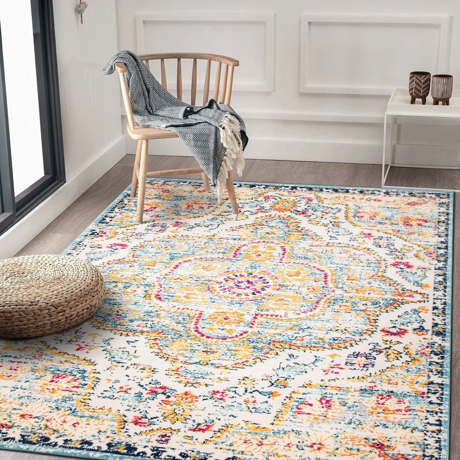 The Curated Nomad Sunset Distressed Vintage Bohemian Rug