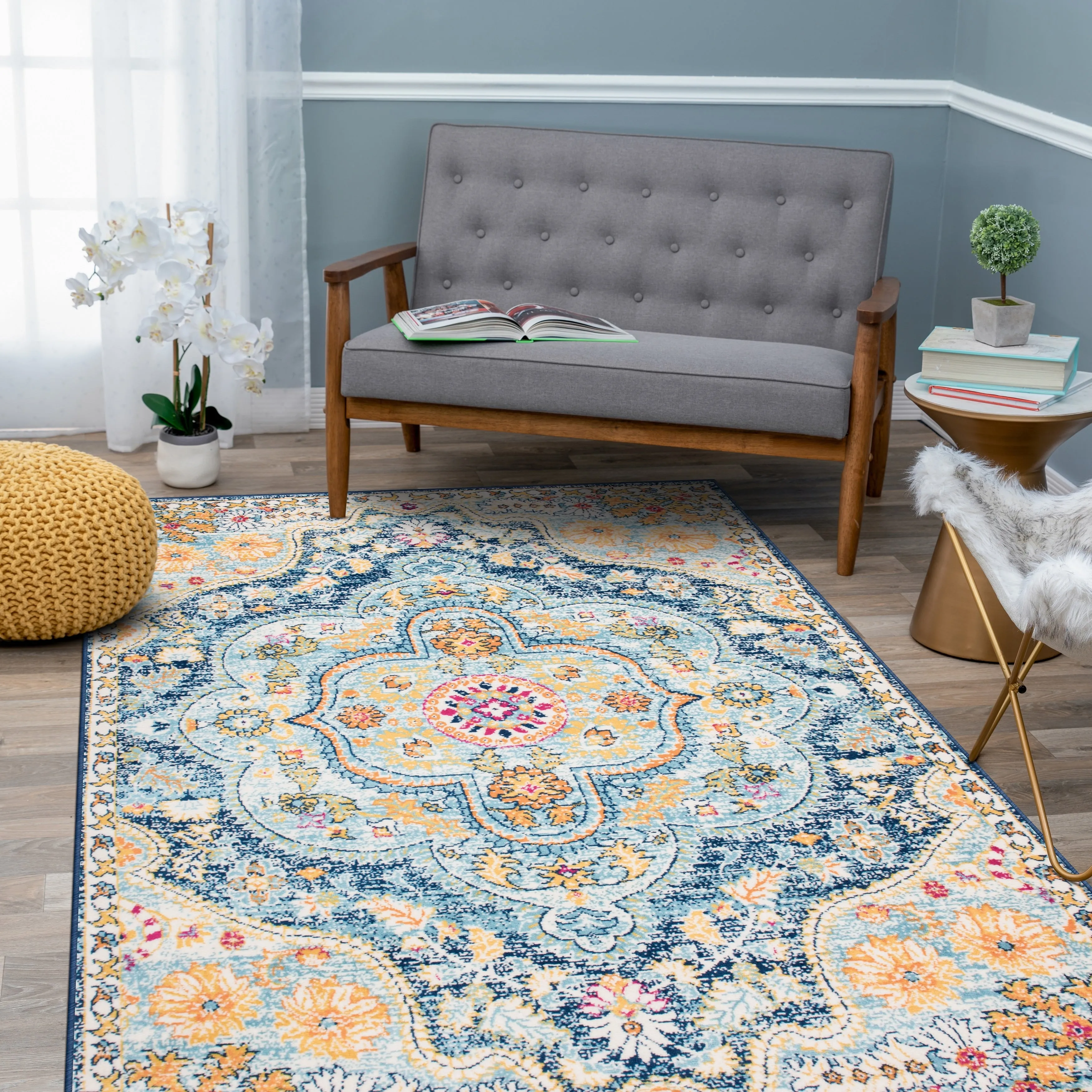 The Curated Nomad Sunset Distressed Vintage Bohemian Rug